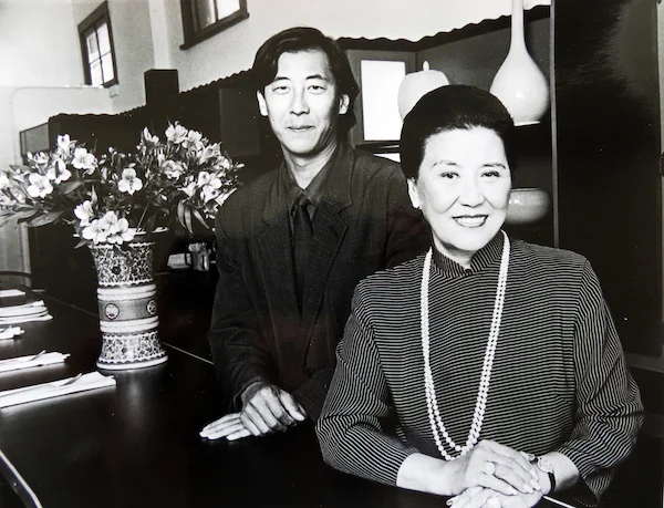 Chiang with her son Philip. He would go on to create the restaurant chain P.F. Chang’s (the antithesis of his mother’s restaurant, IMO).