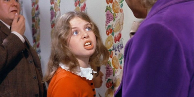 Veruca Salt, the ultimate manifestation of the only-child stereotype, from Charlie and the Chocolate Factory (1971).