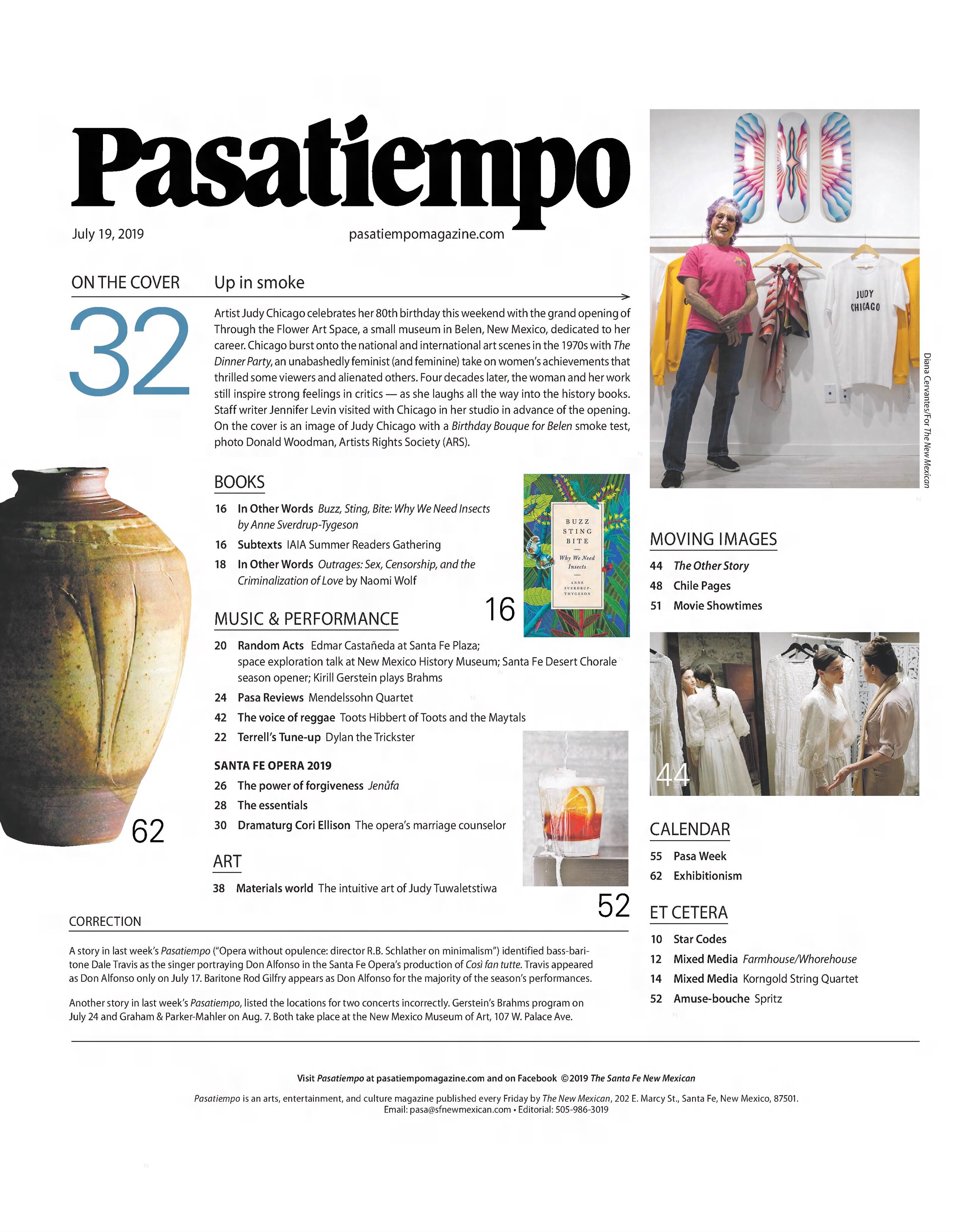  Clips of Judy Chicago Feature for  Pasatiempo Magazine   