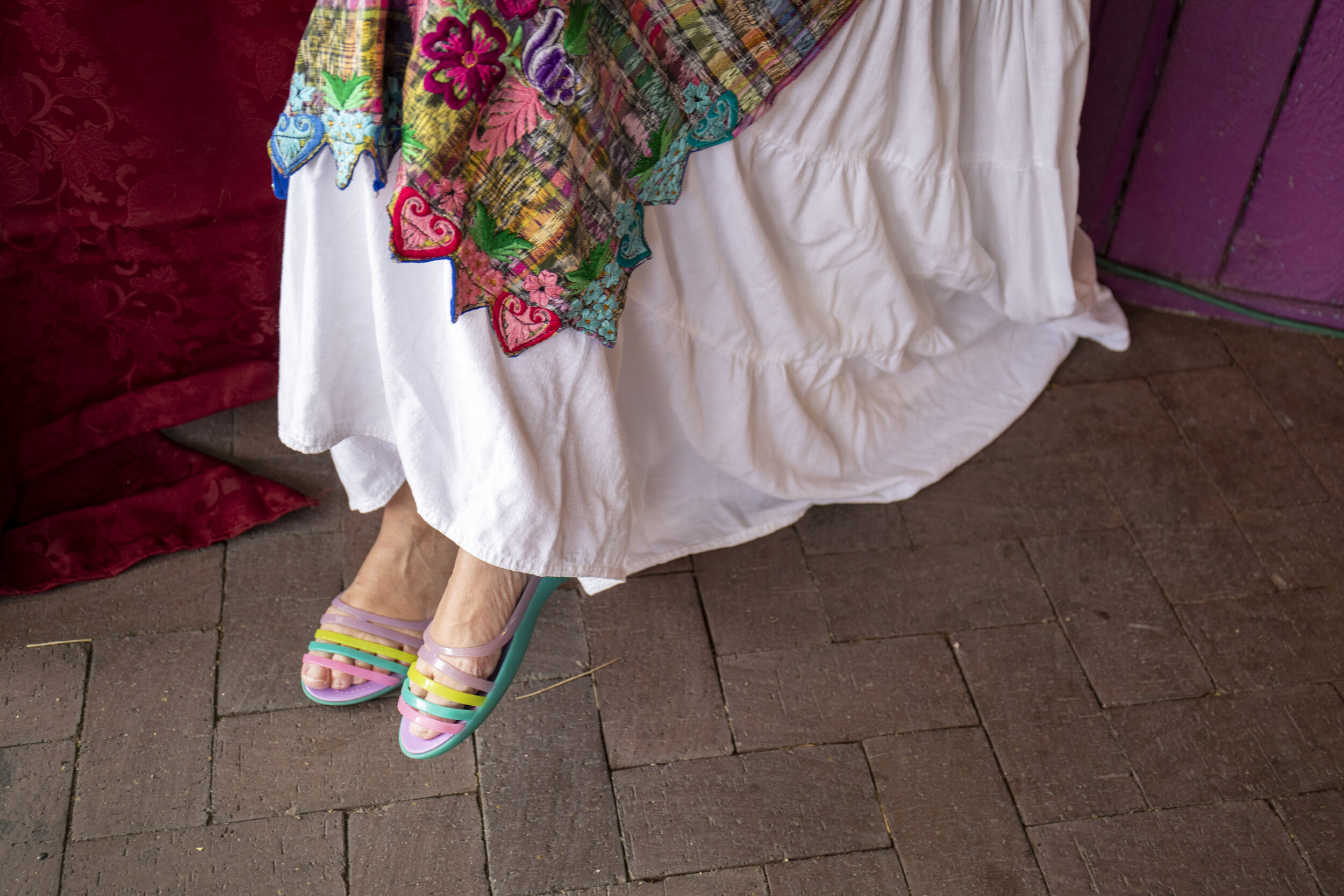 Details of Vickie Harrison’s dress at the Fiesta.