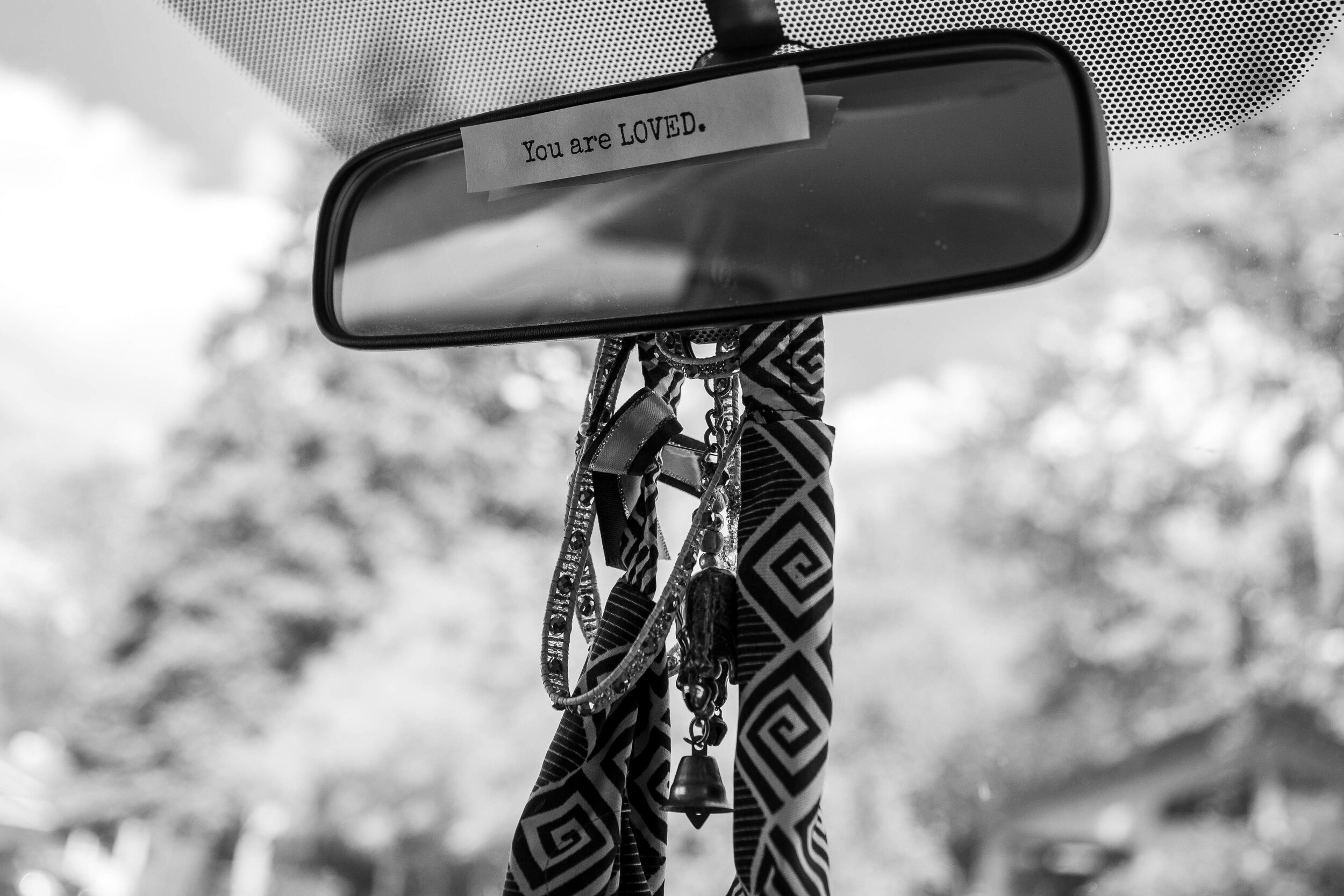  A note on Sierra’s rearview mirror. 