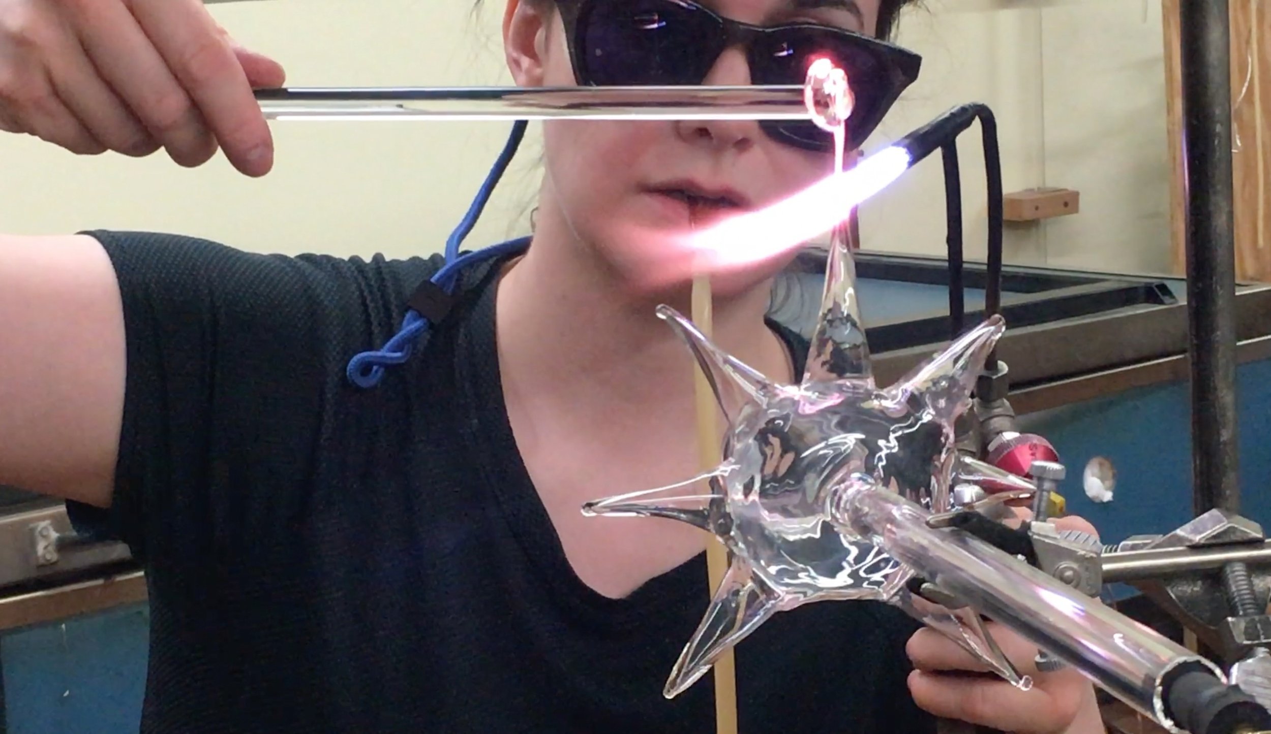 making flameworked star.jpg