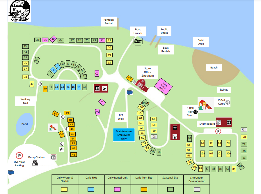 PARK MAP — East Lake Camping