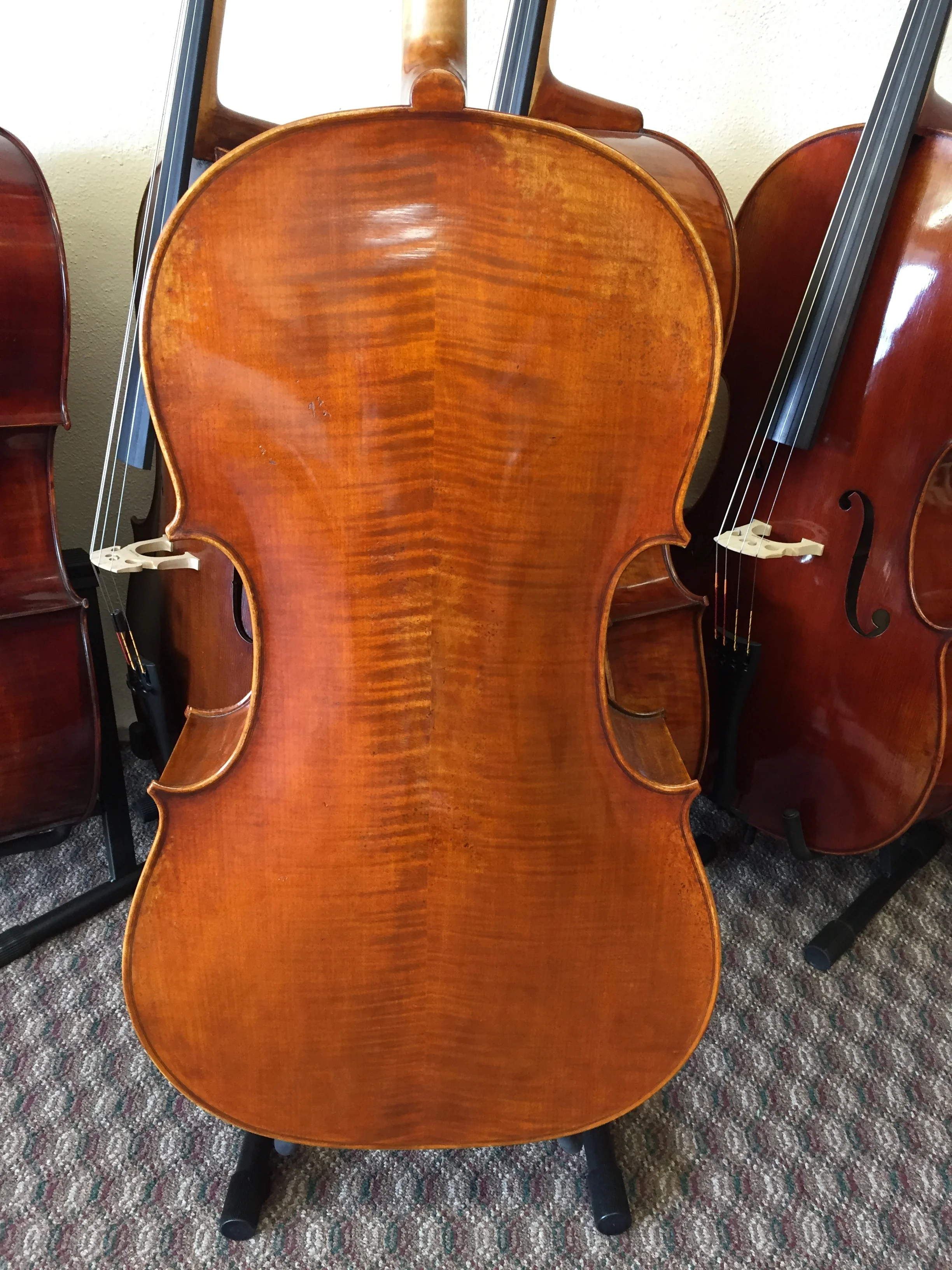 Tulsa Strings Violin Shop -Wilhelm Klier Model 702 Cello Back Close.JPG