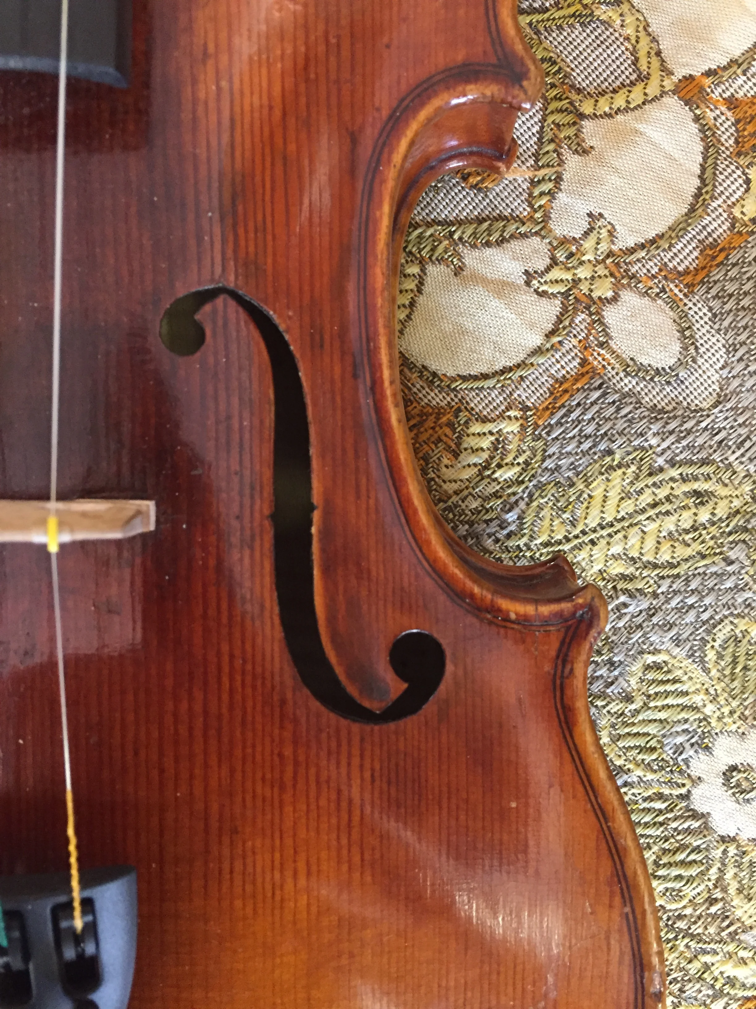 Tulsa Strings Violin Shop -Robert Glier Cincinnati No.1 1905 Violin F Hole.jpg