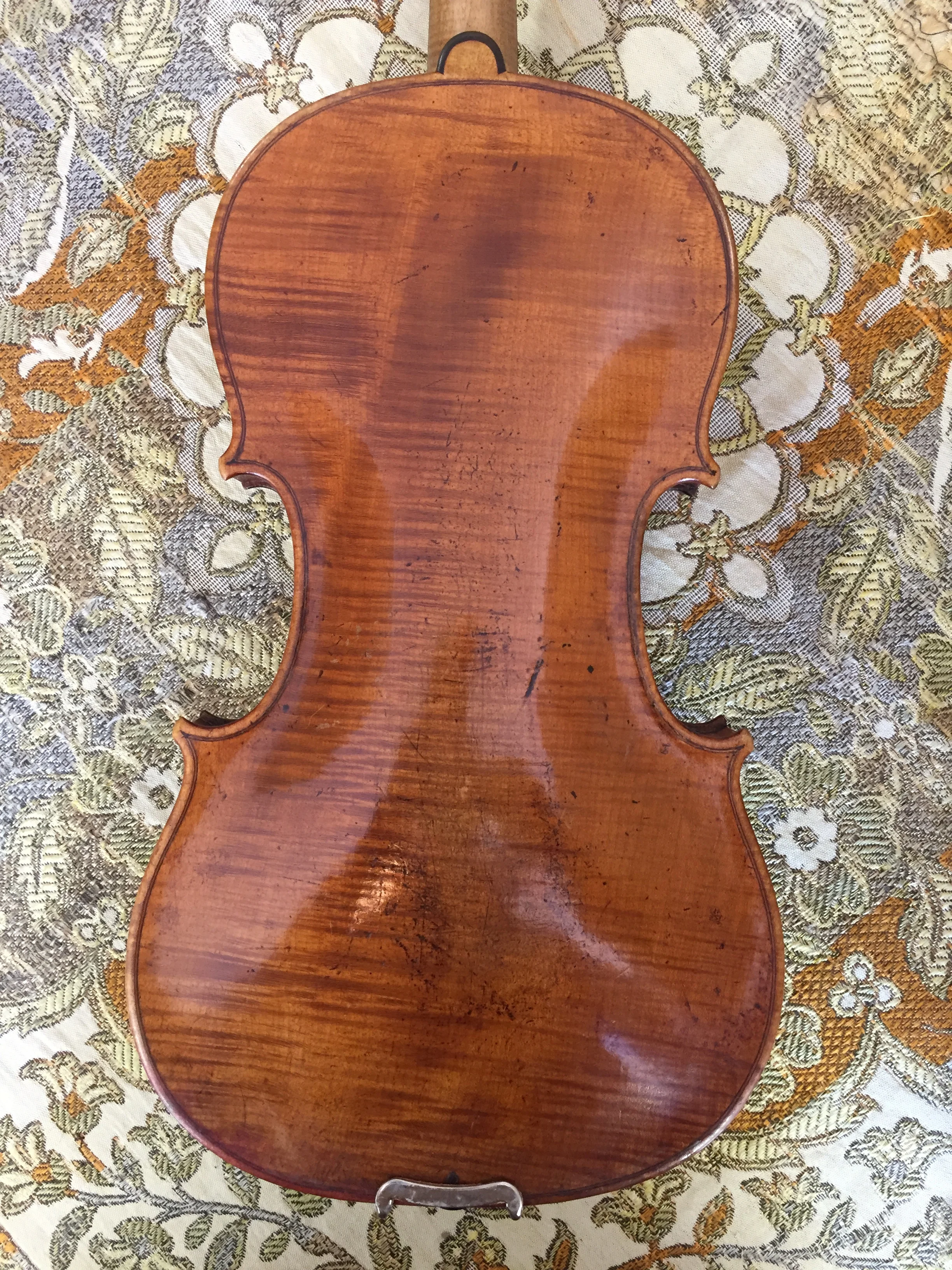 Tulsa Strings Violin Shop -Johann Glass 1803 Violin Back Close.jpg