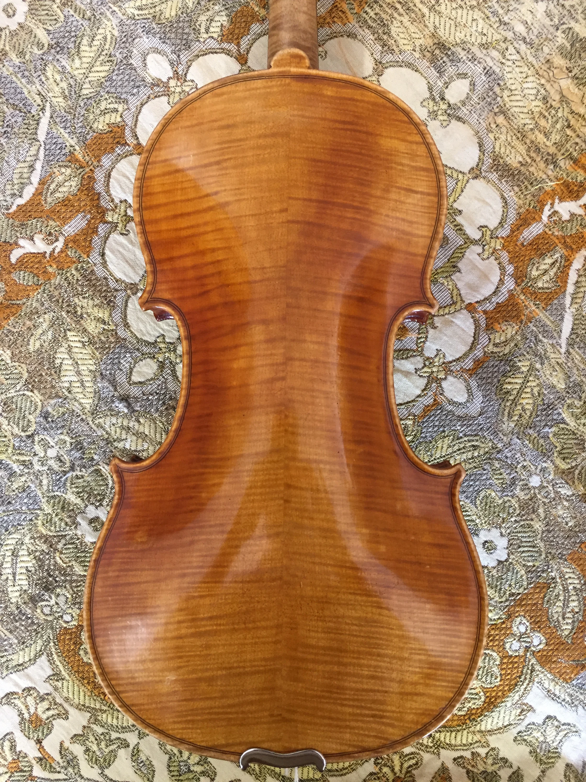 Tulsa Strings Violin Shop -Robert Glier Cincinnati No.1 1905 Violin Back Close.jpg