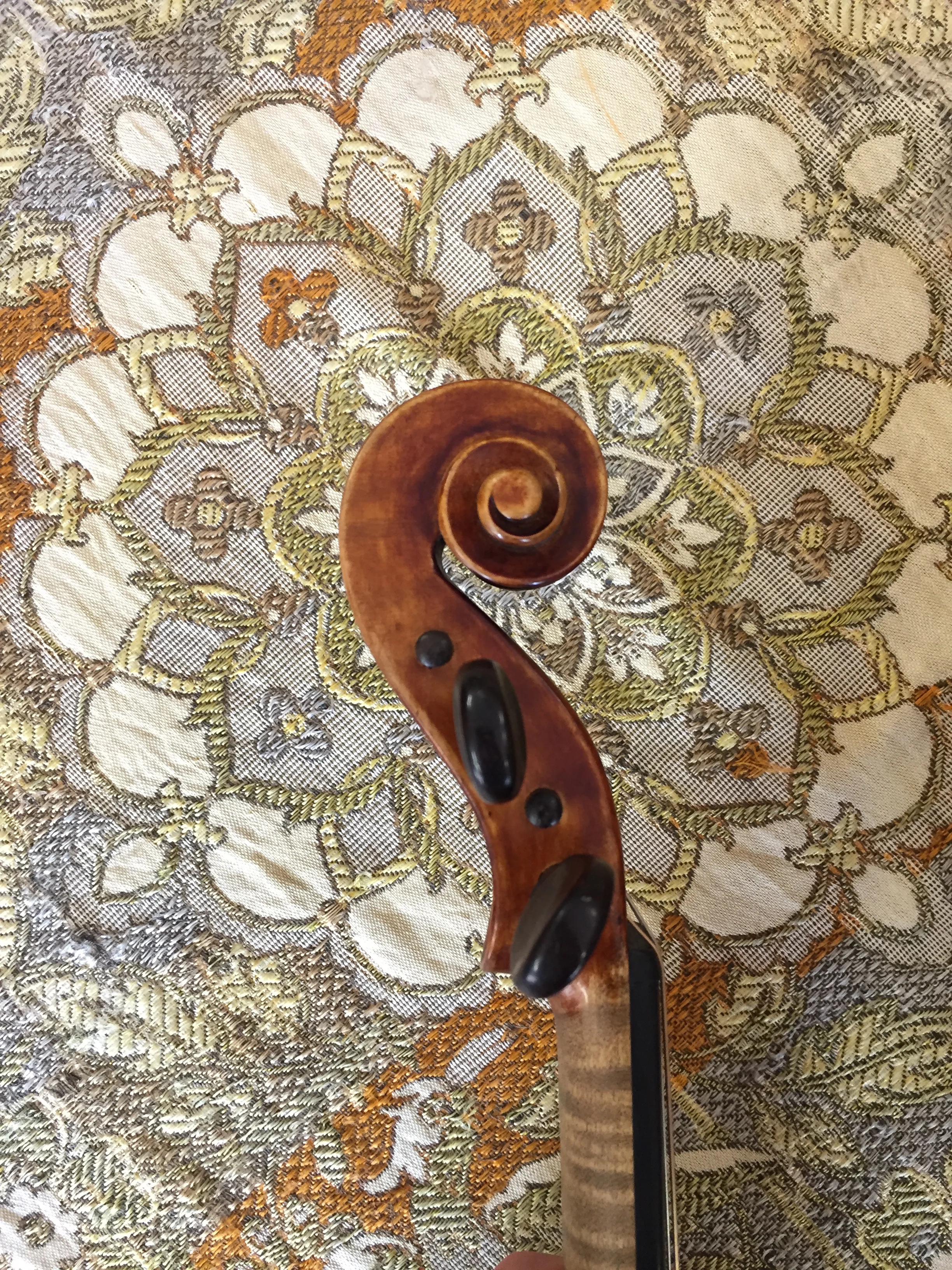 Tulsa Strings Violin Shop -James Reynold Carlisle 1924 Guarneri Copy Scroll.jpg