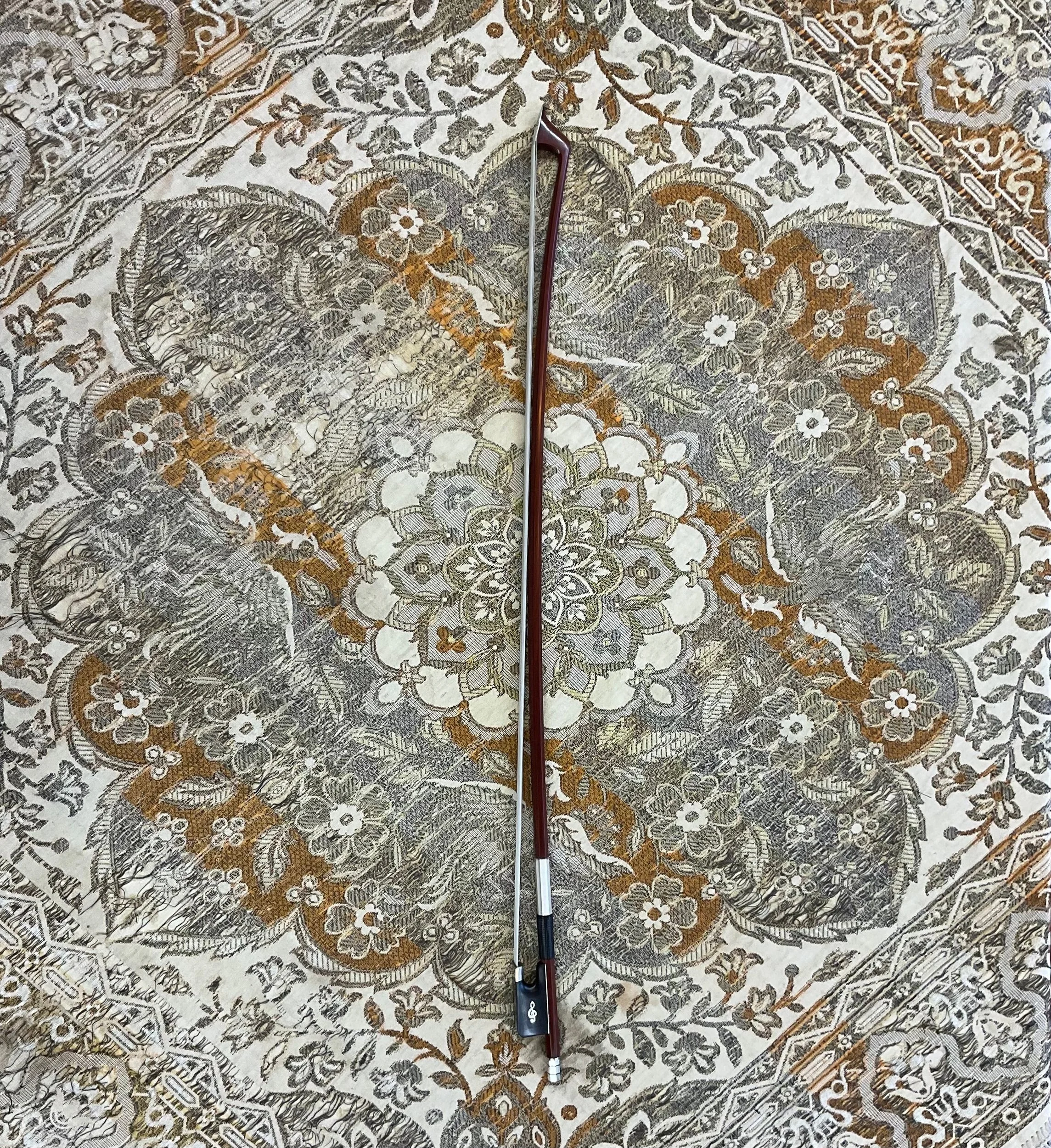 Brazilwood Cello Bow with Trebel Clef-Inlaid Frog