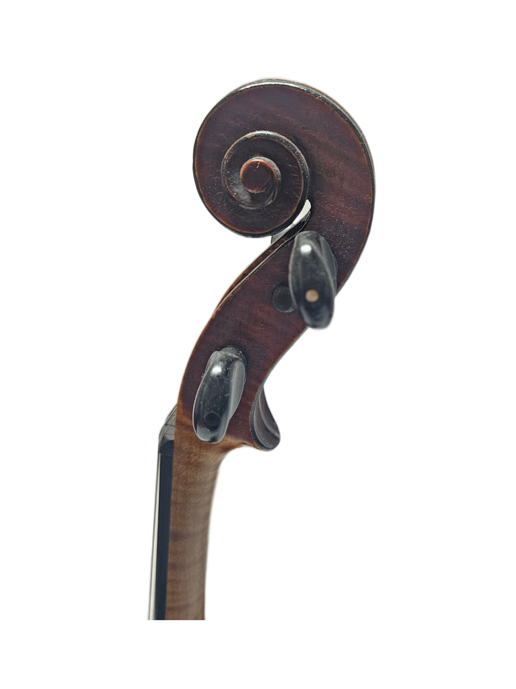 D. A. Finney Guarnerius Copy 1903 VL Scroll.png