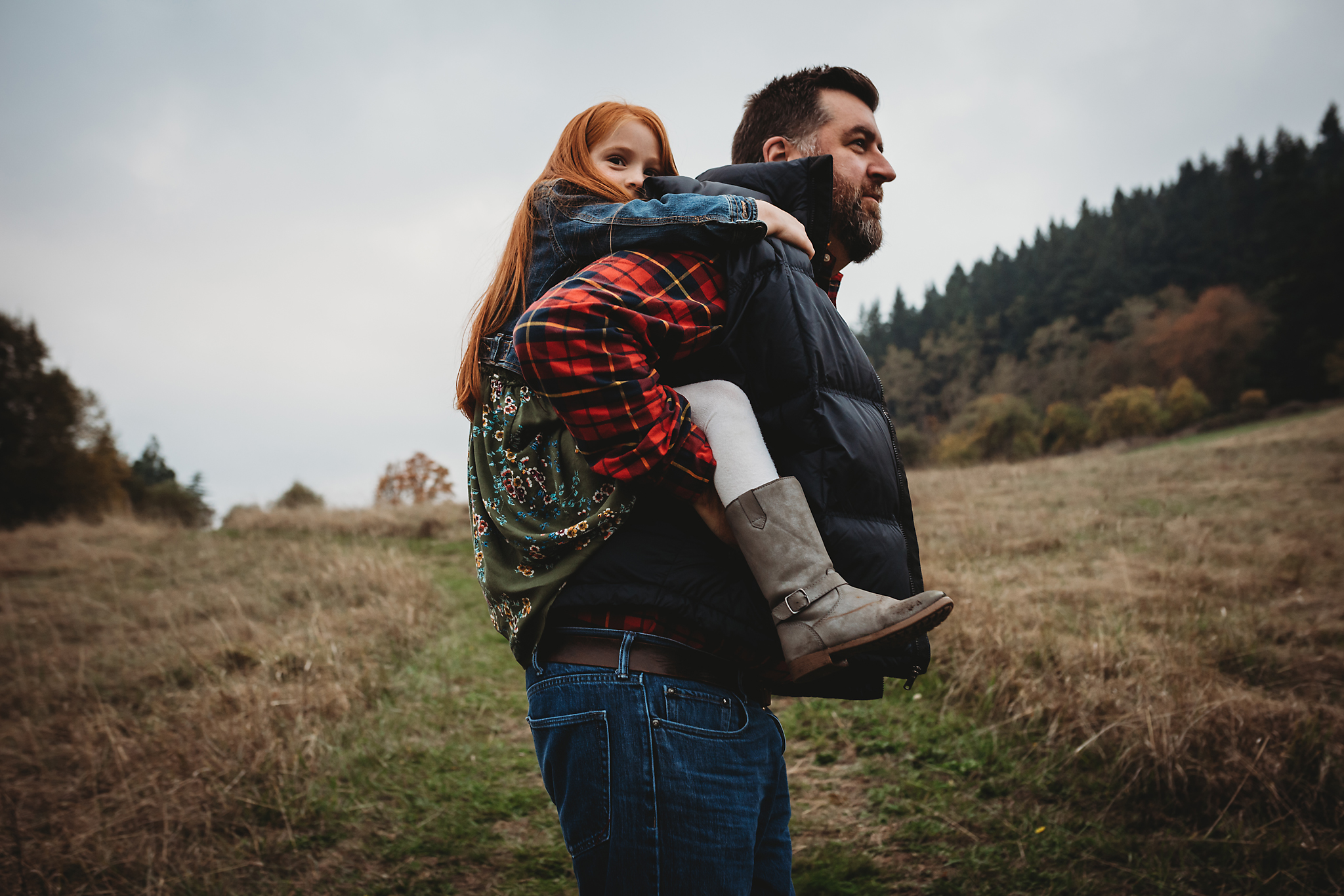 Dad and daughter in Lake Oswego for photography