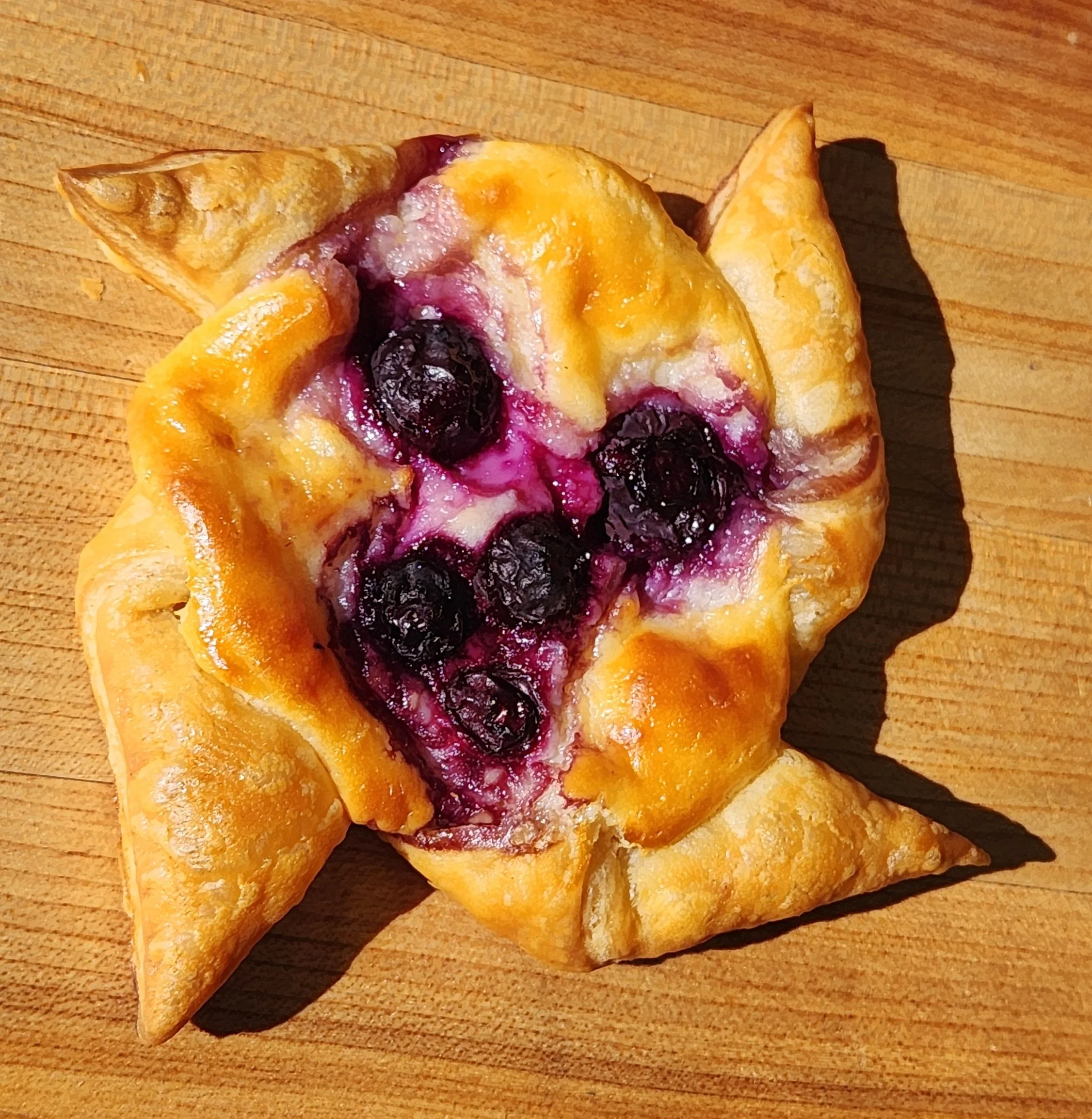 Blueberry Rhubarb cream cheese pinwheel