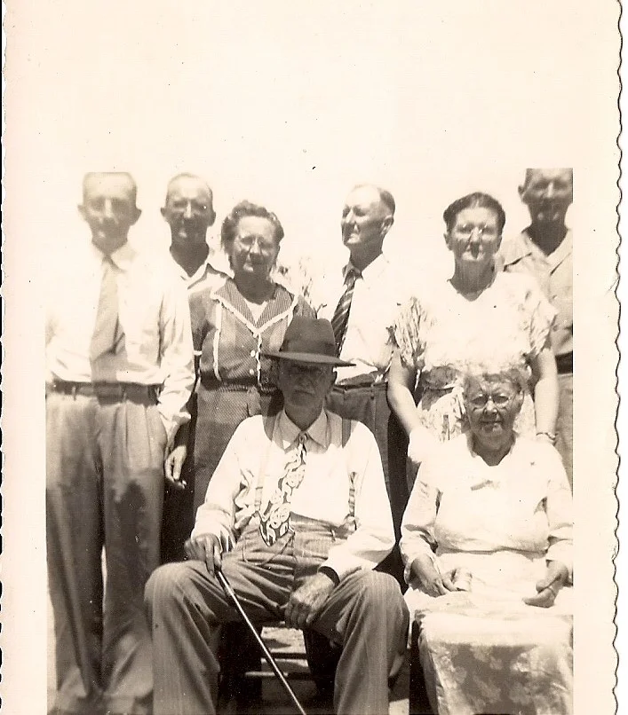 E.G.M. Fletcher with his adult children, and his second wife, Ruth Turner