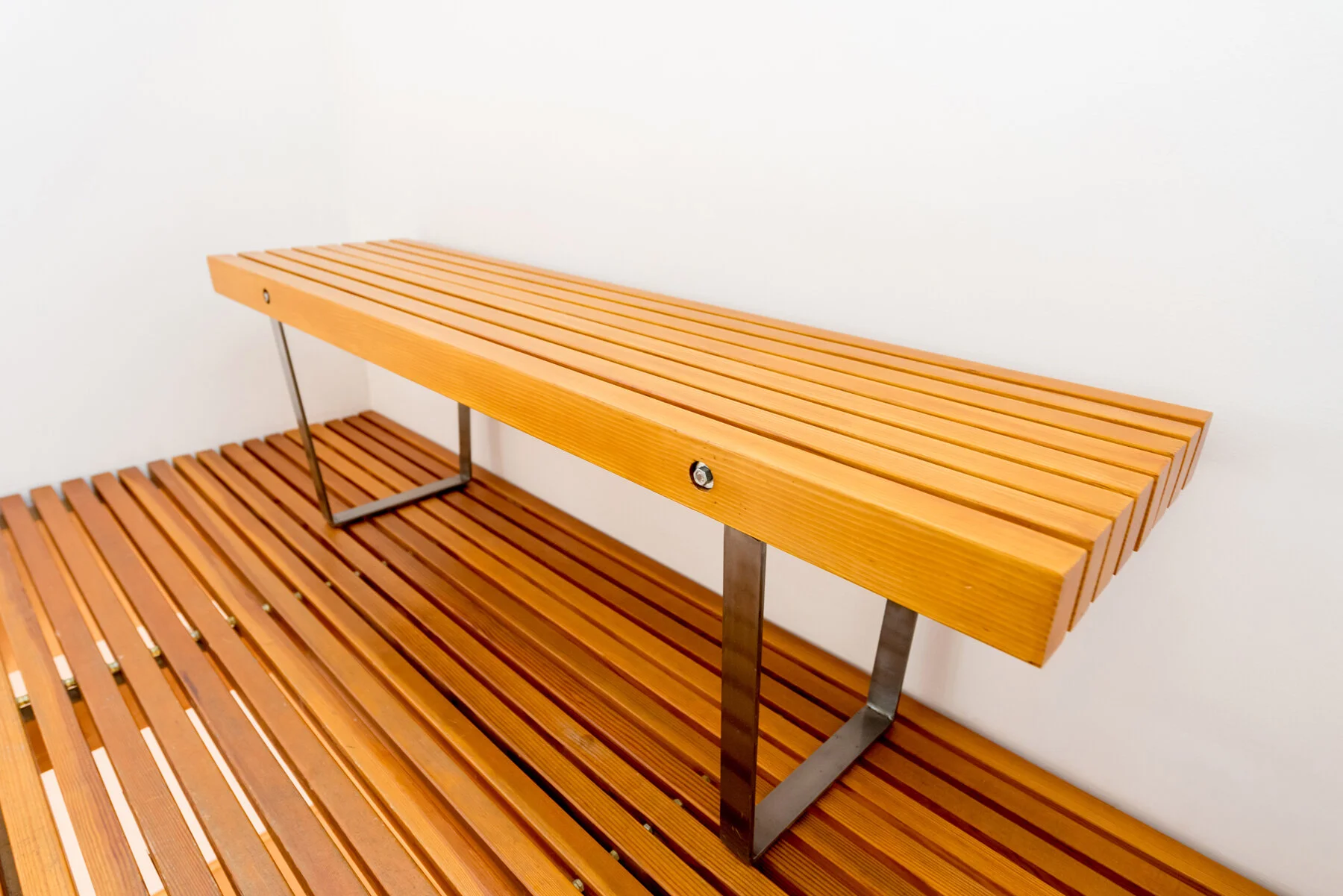 slatted bench