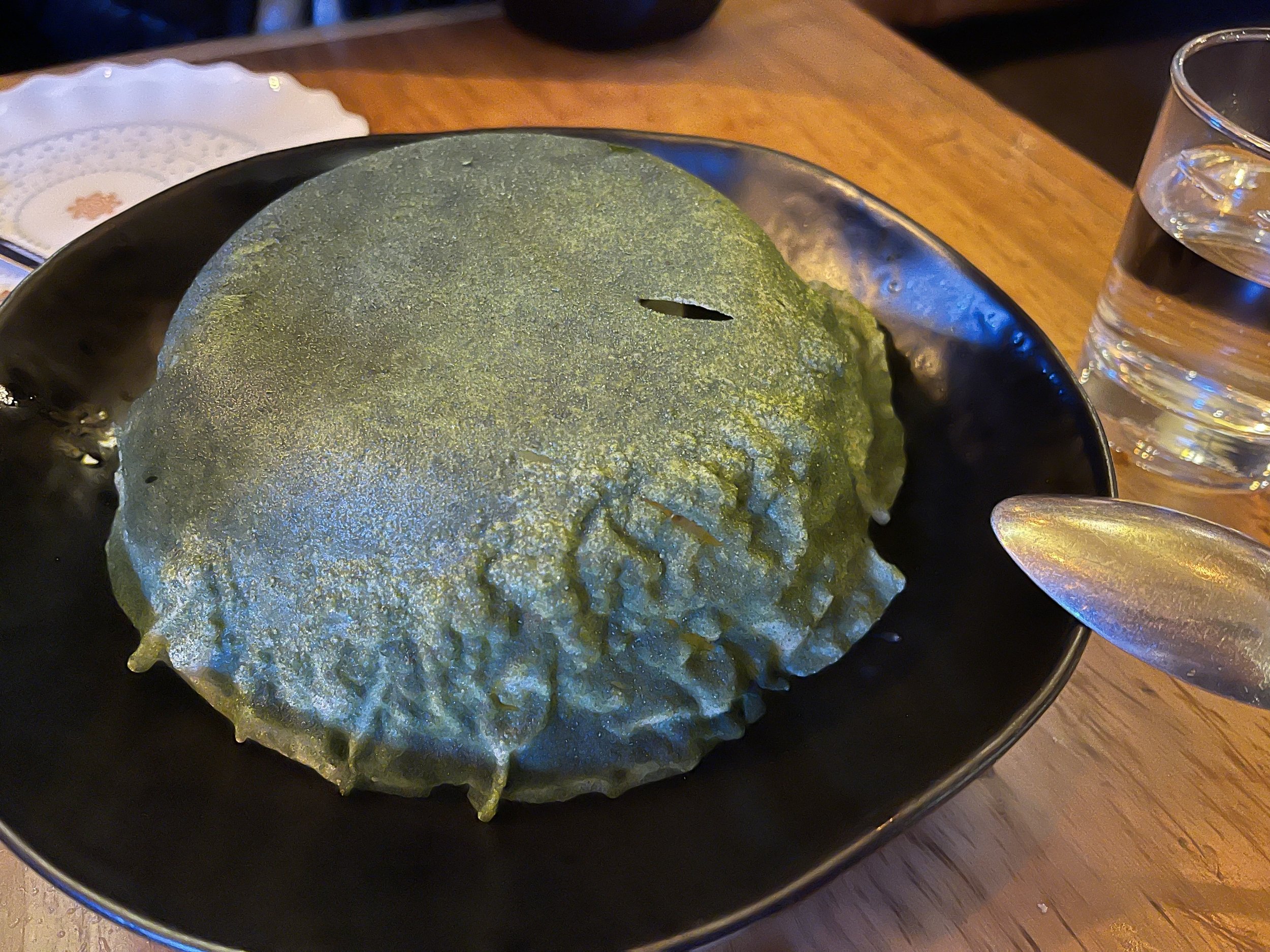 The outer shell of the Bacalao en Salsa Verde. See below for the big reveal! Image Courtesy: Dan Meyers