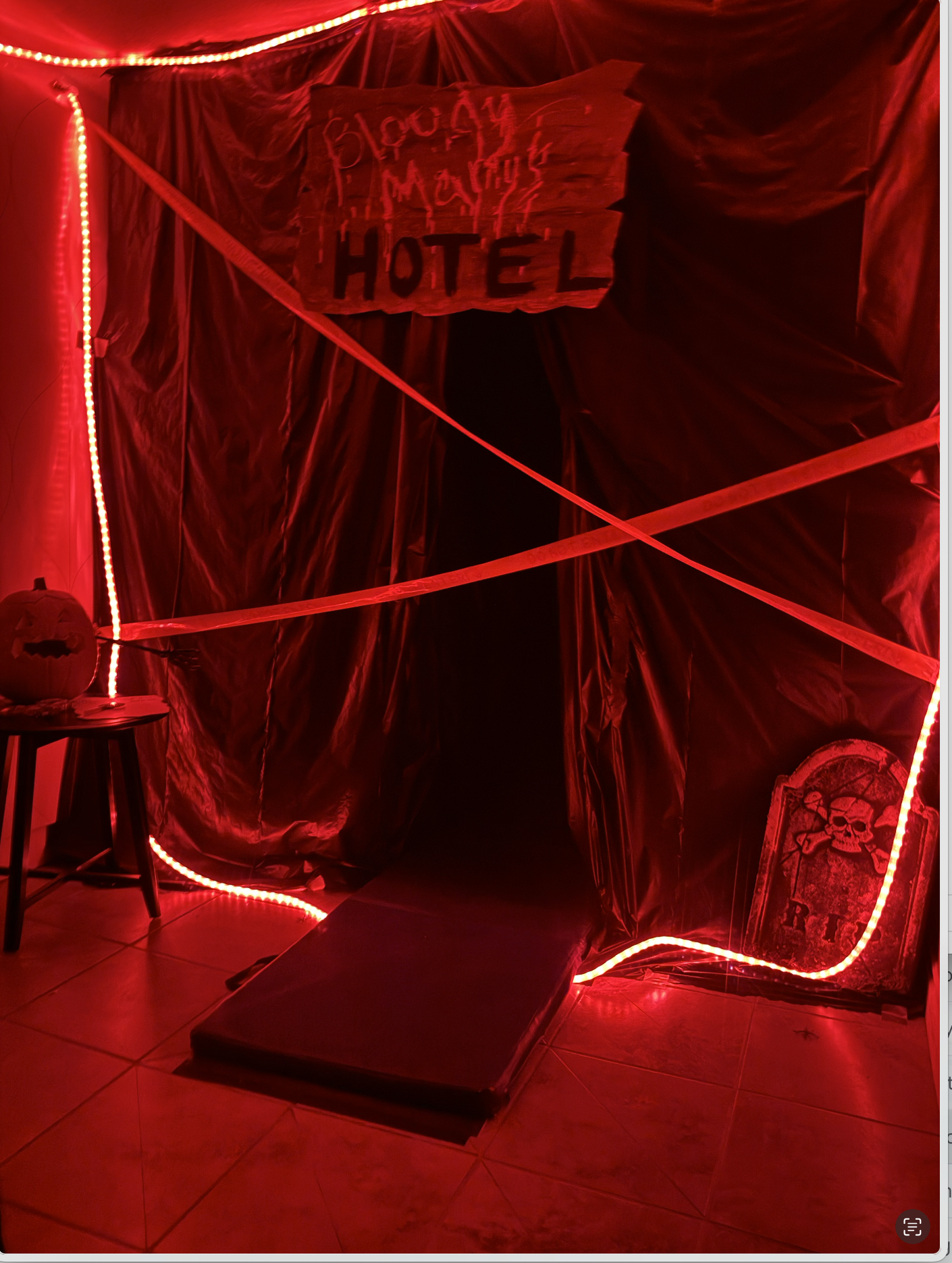  The entrance to Mary’s Bloody Hotel in my basement. Not open to the public, but now resident in several kids’ minds! ;). Image: Dan Meyers 