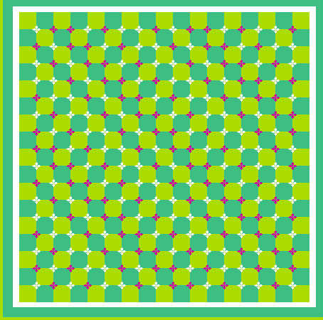 Moving waves by Akiyoshi Kitaoka. Scroll your webpage up or down to see the "movement." Image Courtesy: Akiyoshi Kitaoka