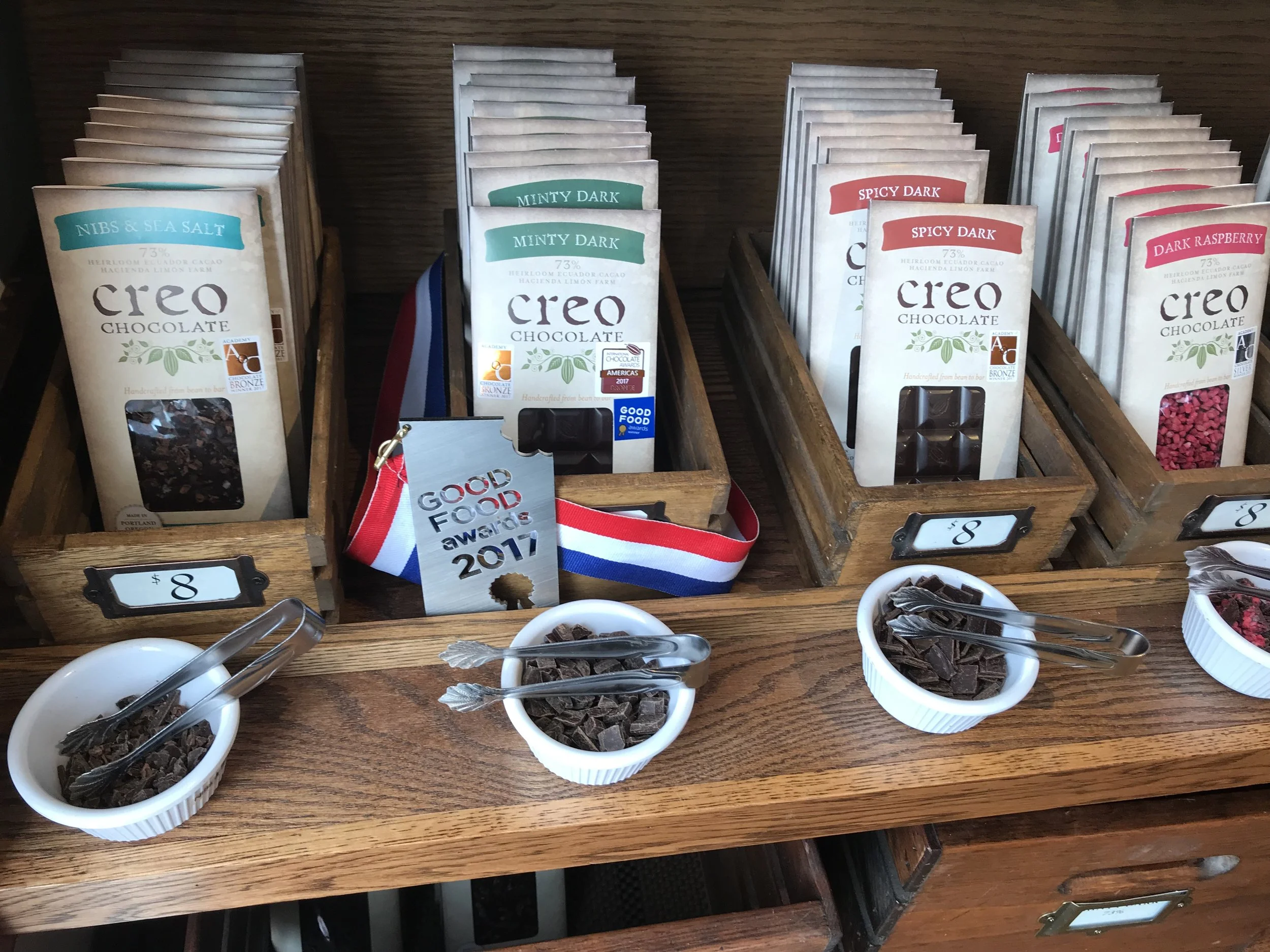 There are bowls of chocolate samples for each of Creo's many bars...oh this was fun. Image Courtesy: Dan Meyers