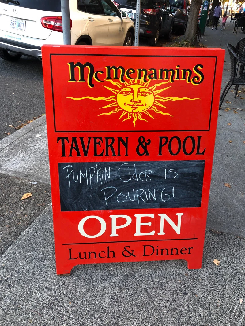 This bright red sign grabbed my attention from the street. Image Courtesy: Dan Meyers