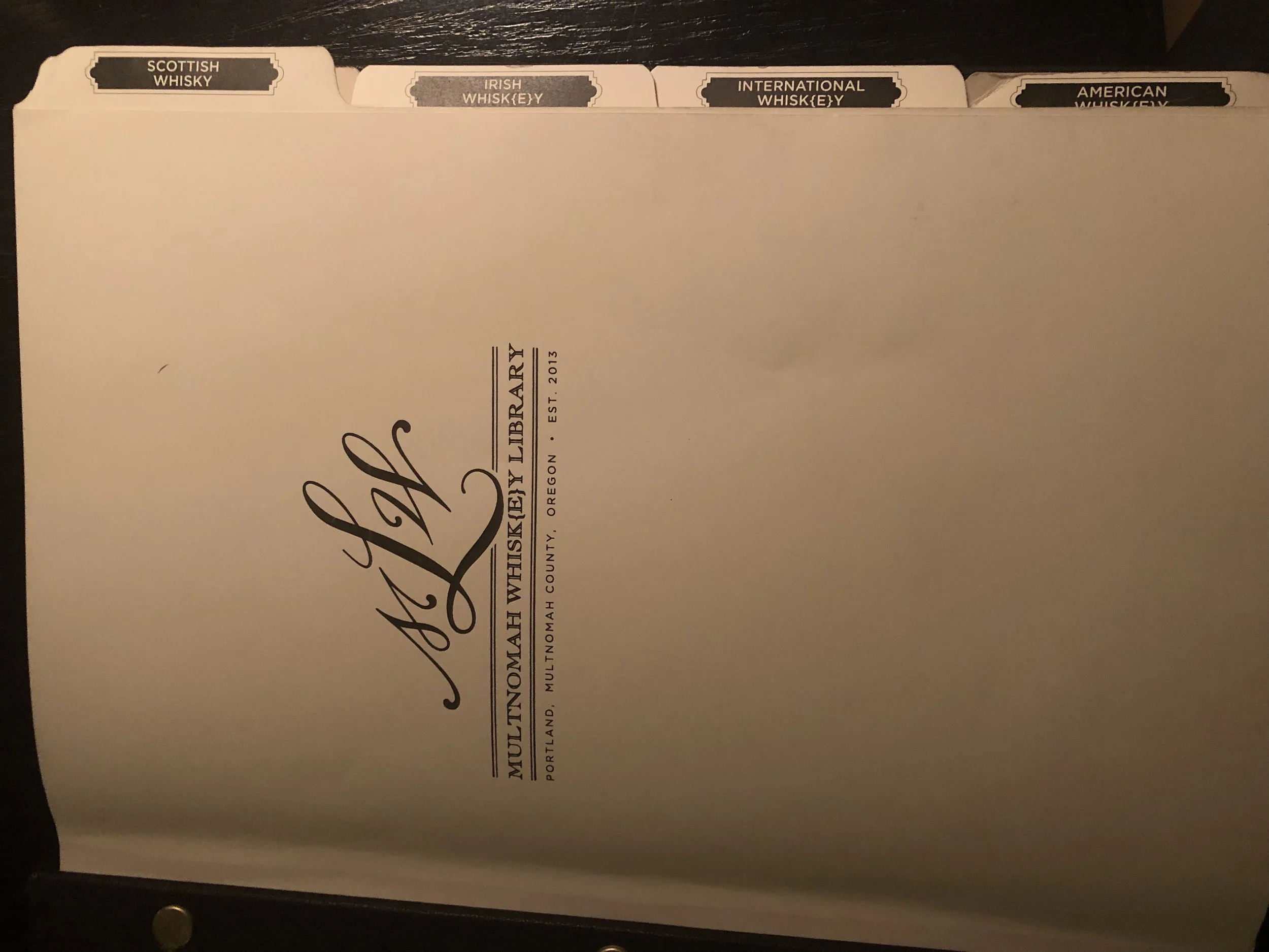 It’s no surprise that literally half of the book of whiskey’s available at Multnomah Whiskey Lounge are dedicated to Scotland and Ireland… Image Courtesy: Dan Meyers