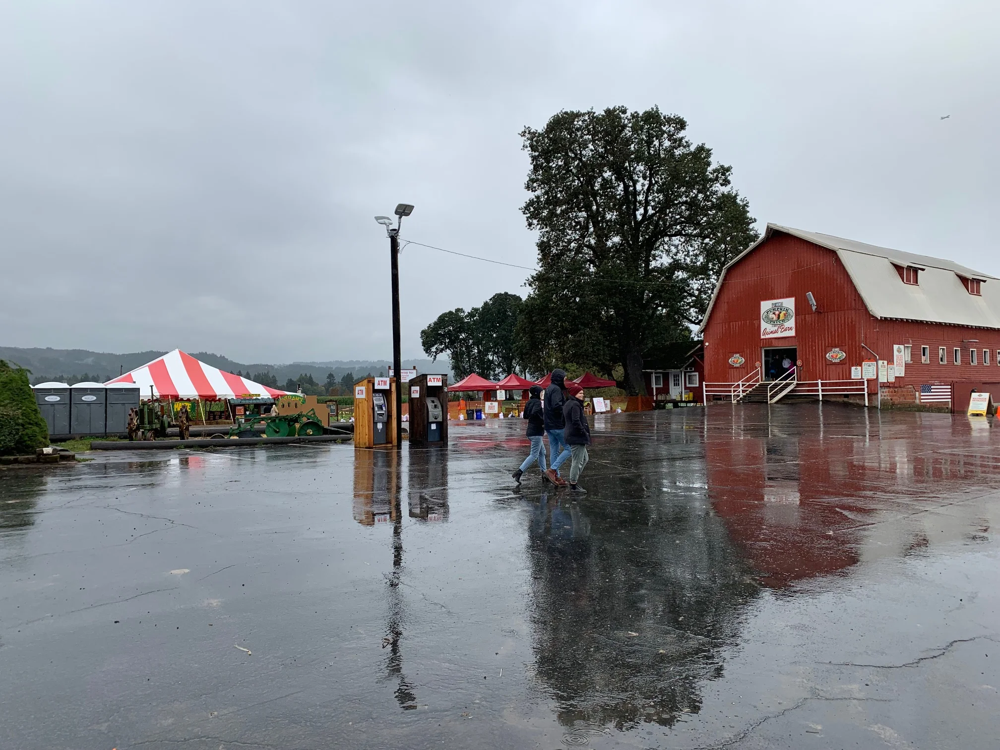  The sky may be gray and the ground wet and muddy, but  The Pumpkin Patch  knows how to deliver. With tents at every key point, staying dry (enough) was no issue and, as noted, the crowds were way down. Of course, it was early here and still in September, so the Halloween spirit hasn’t lured in the masses yet. Image Courtesy: Dan Meyers 