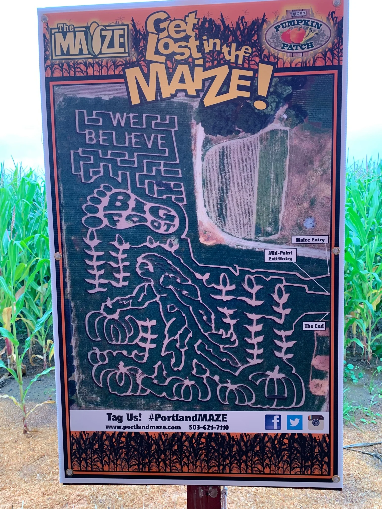  A preview of the corn maze map is on-hand, but it won’t help much. Once you go in, it all looks the same! There are clue cards for little ones though, so don’t hold back bringing the small kids. Image Courtesy: Dan Meyers 