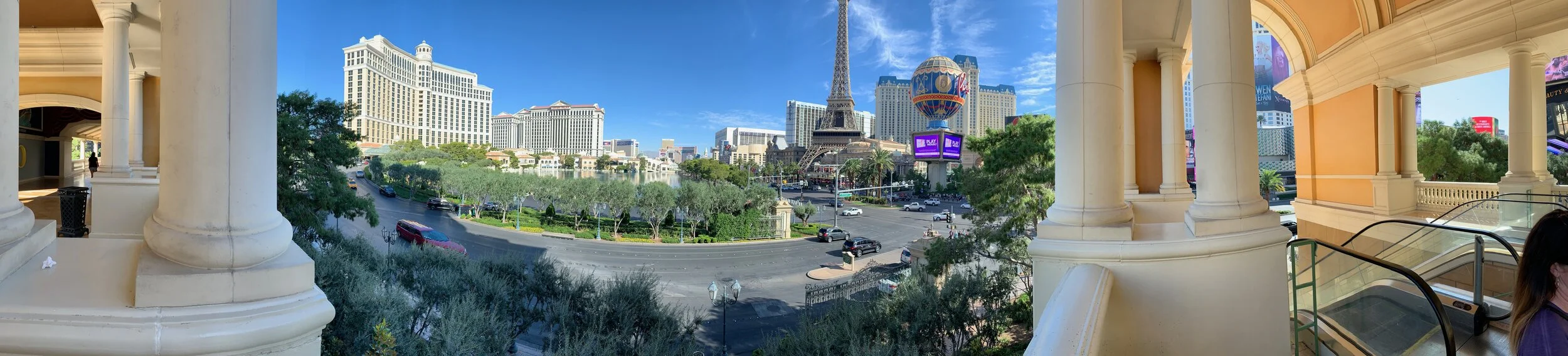 A panoramic shot from the east end of Caesar’s Palace, Las Vegas, NV. So much fun! Image Courtesy: Dan Meyers