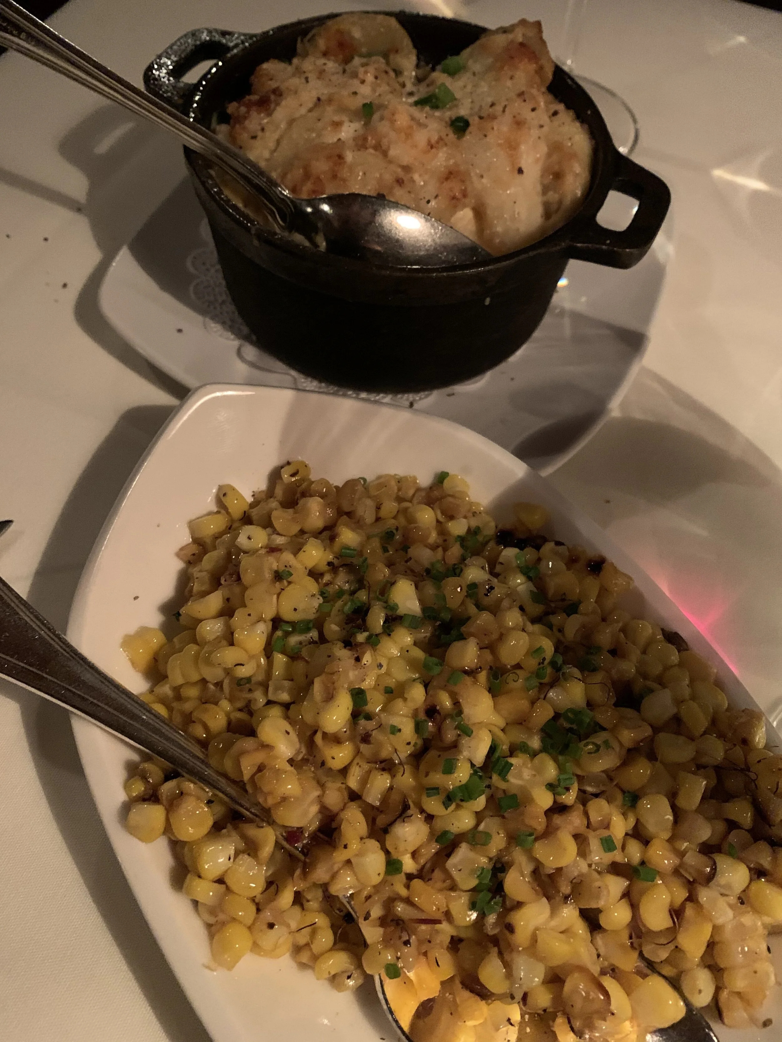  The two sides we chose (along with a table side caesar) were just perfect. Scalloped Potatoes and Honey Chipotle Corn. I’m headed back. Image Courtesy: Dan Meyers 