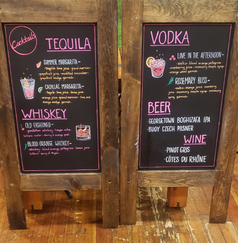  Sporting a mix of old classics and truly custom creations, the chalk art menu that was created for my night’s event was in league with the whole experience. #1. Thanks Julie and Bottoms Up!! Image Courtesy: Julie Rosequist 