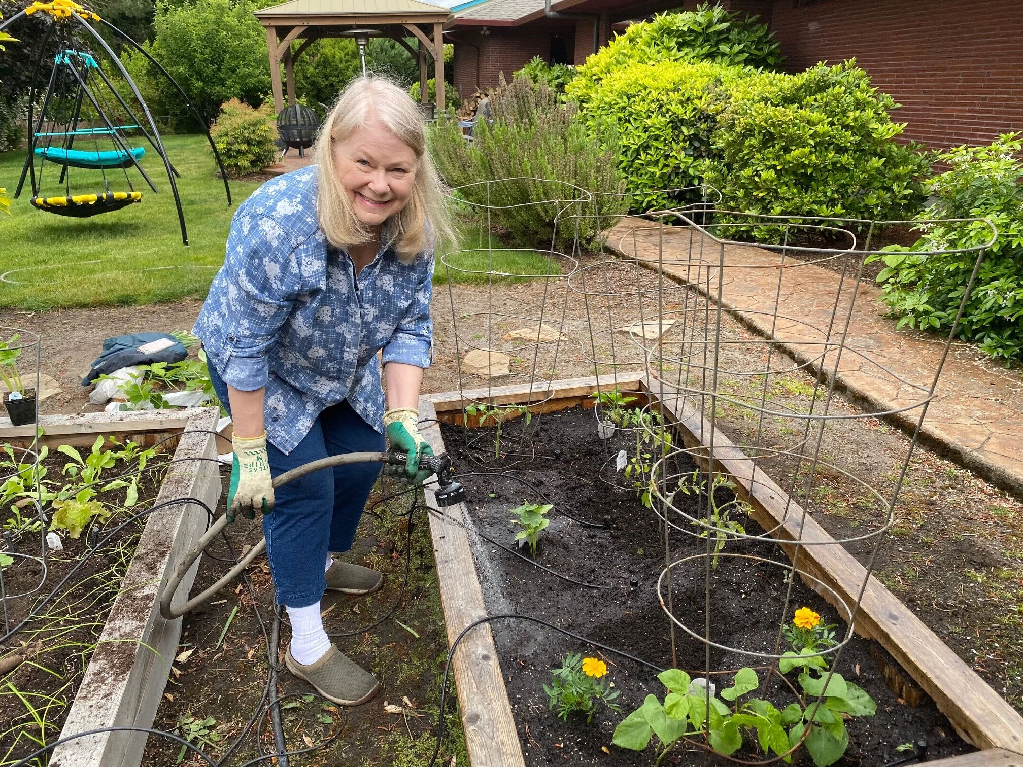  My beautiful, green-thumbed mother, Becky Jahns. I could not have had a better guide! Image Courtesy: Dan Meyers 