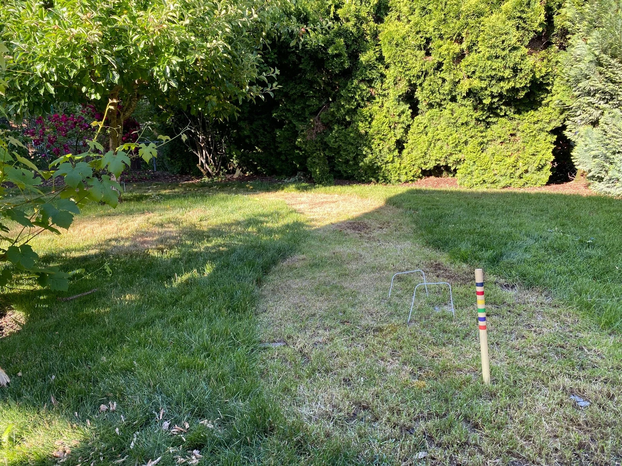  A much better course design is shown here. The lanes are two lawnmower passes in width (mine were far too narrow) and the rough grass is mowed uniformly. First, it just looks nicer…and it plays far better. Image Courtesy: Dan Meyers 