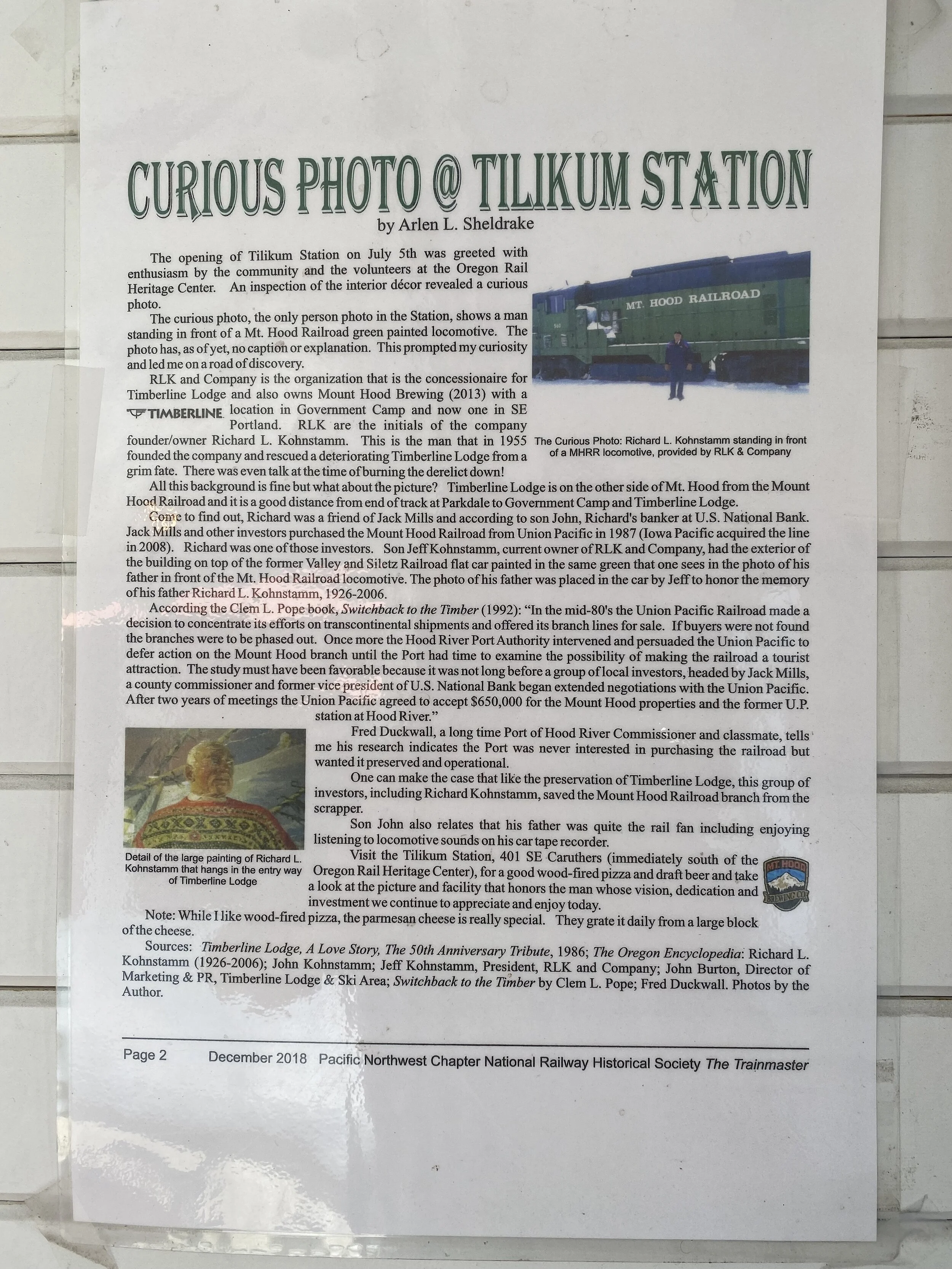 This story makes Mt. Hood Brewing’s Tillikum Station even more special. Enjoy. Image Courtesy: Dan Meyers
