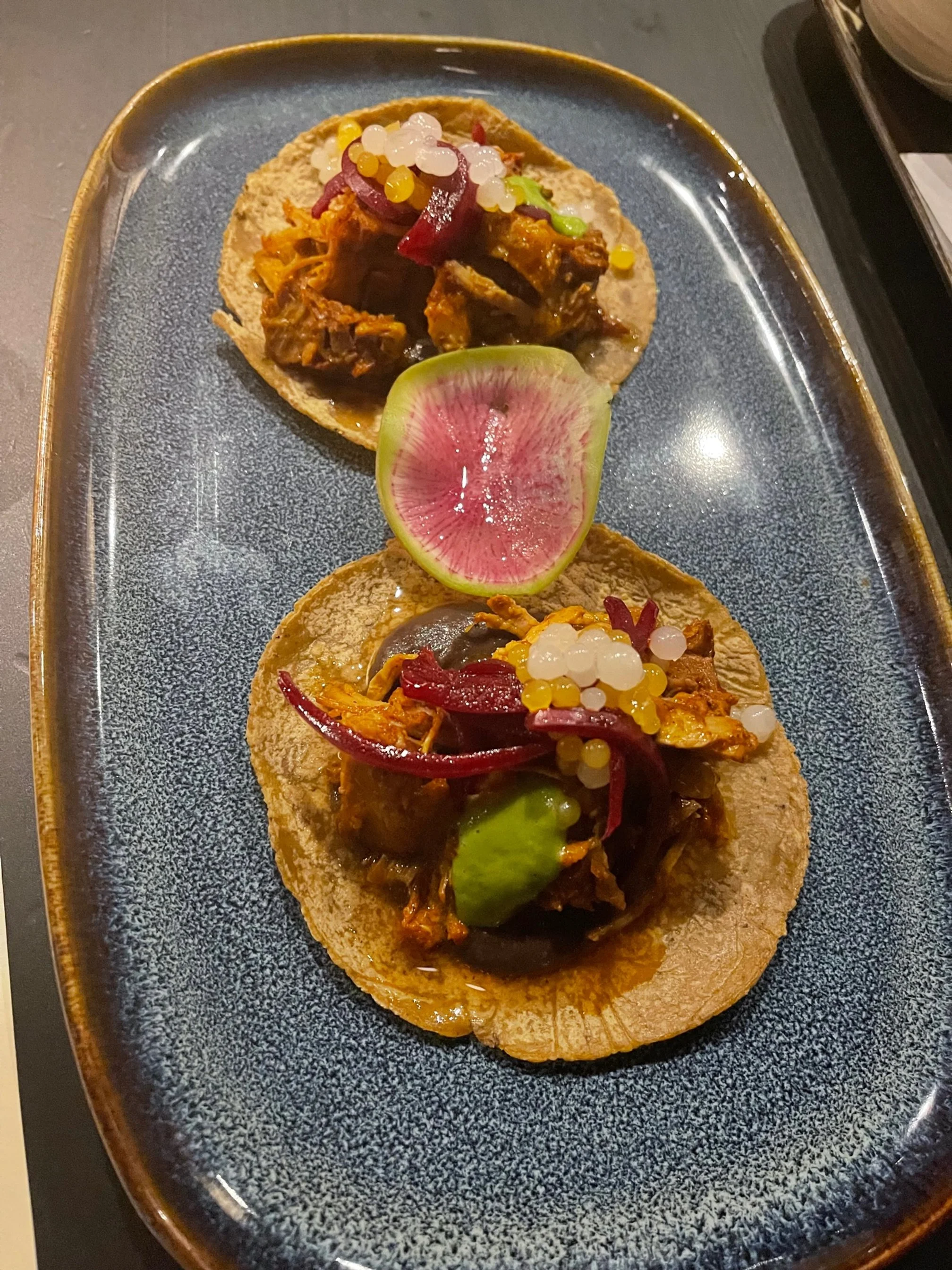 This was my second favorite dish, the Tacos Yucatecos, which featured maiz, pork, frijoles, and pickled onion. Simple yet sooooo good. Image: Dan Meyers