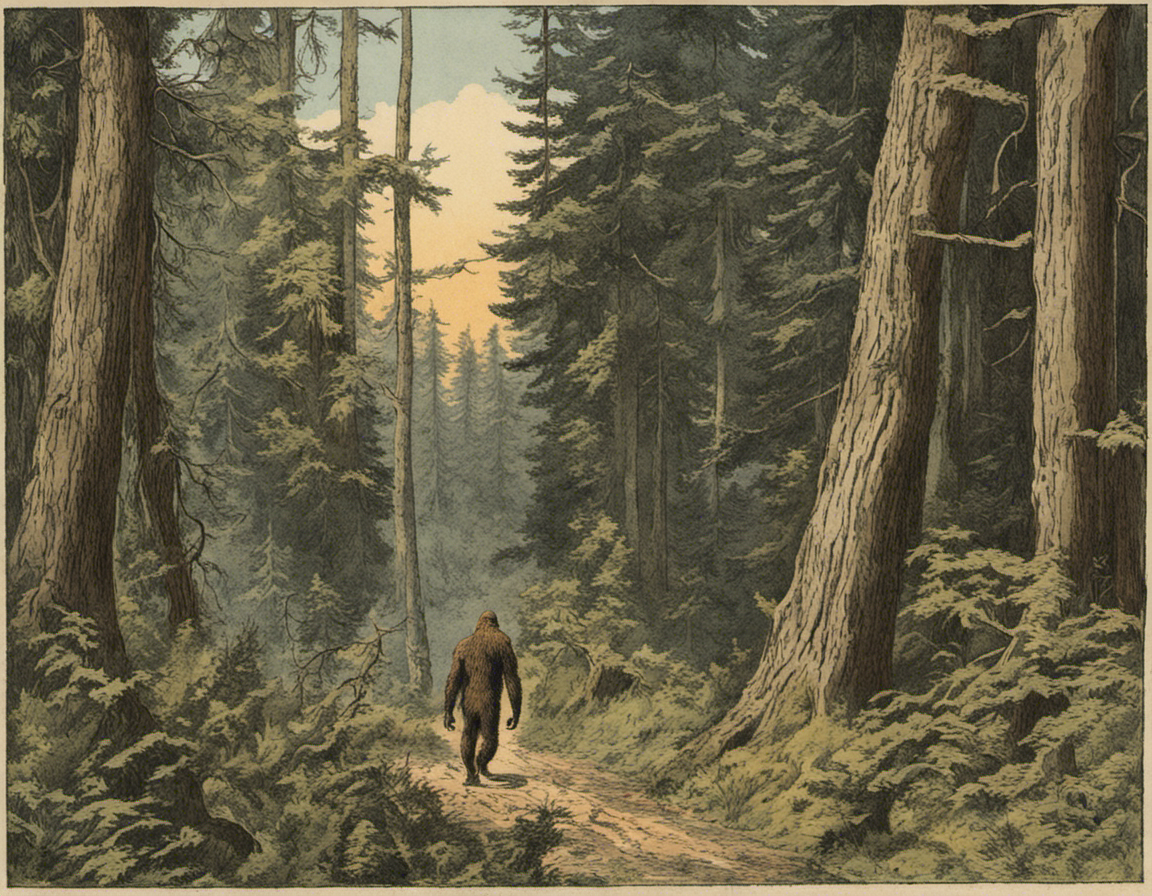 A rare rendering of Bigfoot as captured by an artist in 1892. Image: Dreamstudio
