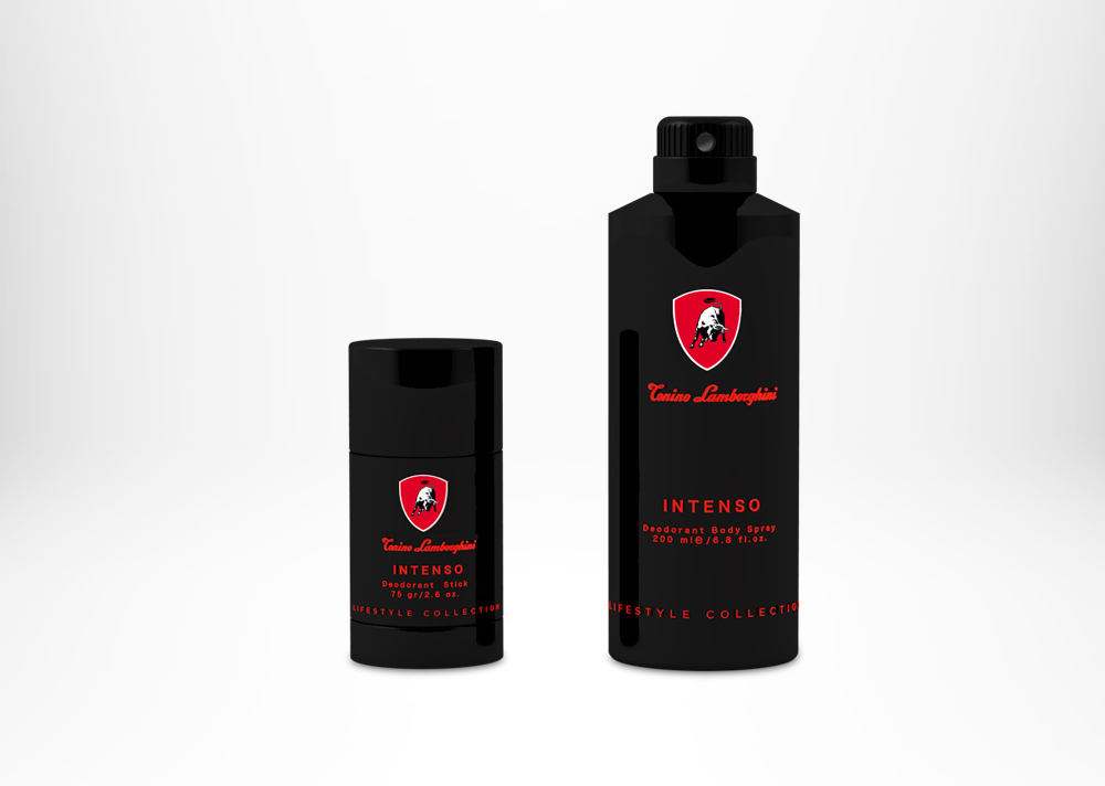Tonino Lamborghini INTENSO Deodorant Stick 75 gr / 2.6 fl. oz. Tonino Lamborghini INTENSO Deodorant Body Spray 200 ml / 6.8 fl. oz.