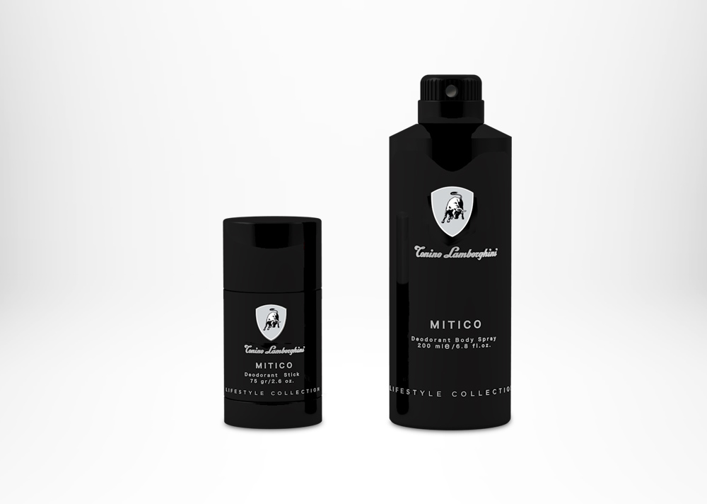 Tonino Lamborghini MITICO Deodorant Stick 75 gr / 2.6 fl. oz. Tonino Lamborghini MITICO Deodorant Body Spray 200 ml / 6.8 fl. oz.