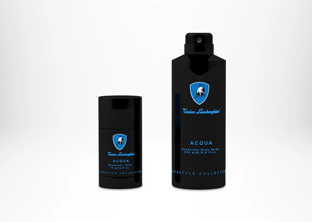 Tonino Lamborghini ACQUA Deodorant Stick 75 gr / 2.6 fl. oz. REF 720 Tonino Lamborghini ACQUA Deodorant Body Spray 200 ml / 6.8 fl. oz. REF 721