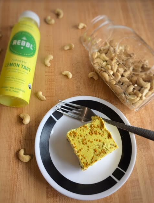 Turmeric Lemon Tart Vegan Cheesecake