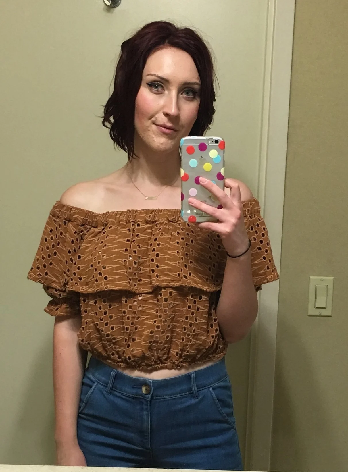 I remember I thought this outfit was so cute, that I wanted a photo with it on; and then I never posted it, after noticing how badly-broken out my face was.