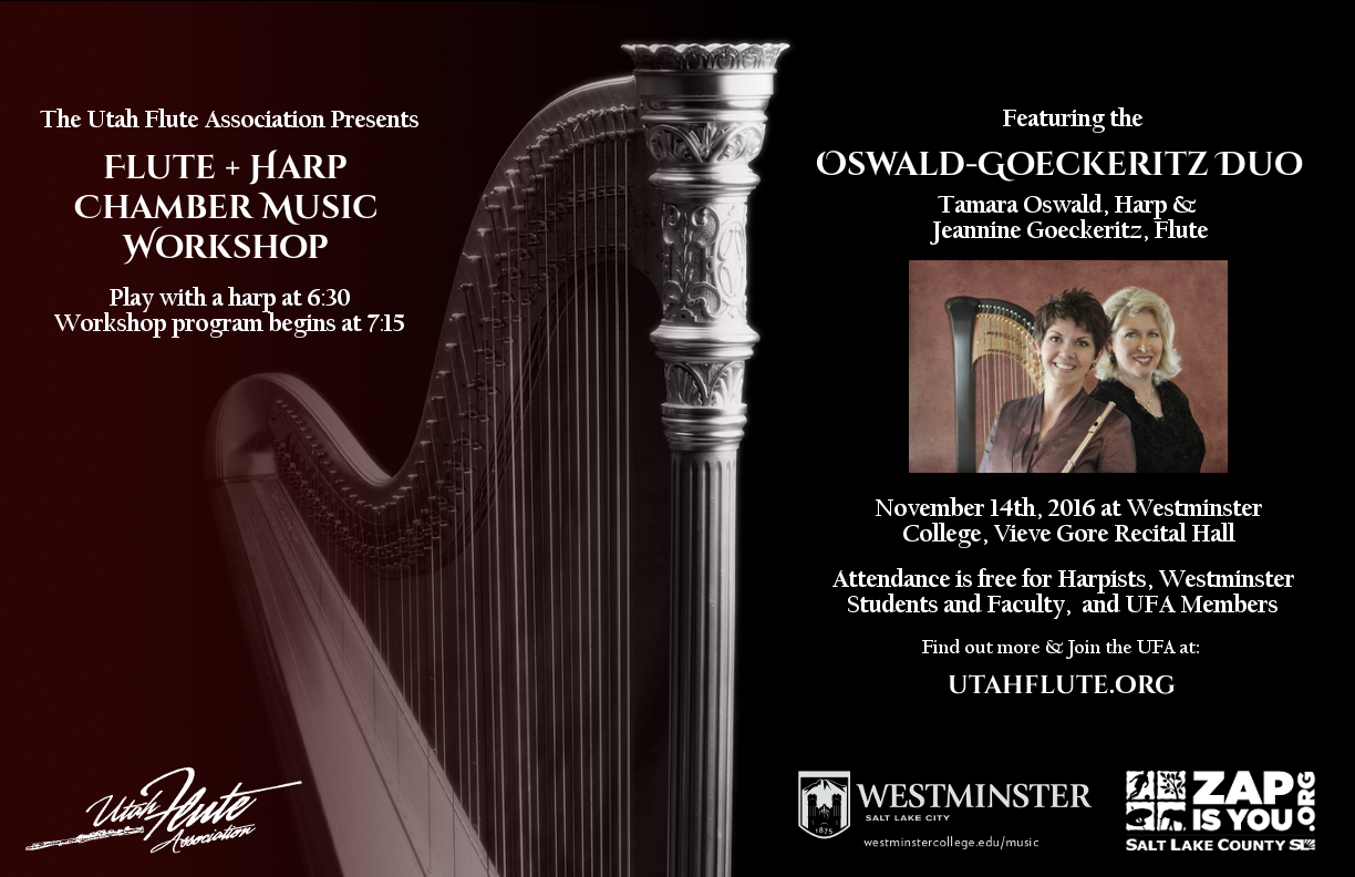 Jeannine Goeckerirtz - Flute -  Tamara Oswald -     Harp - Utah Flute Association Performance.jpg