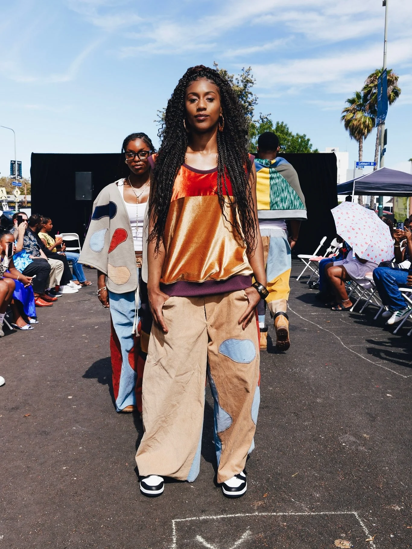 RUNWAY WORTHY, THE LEIMERT PARK EDITION 💫

Featuring NEW patchwork pieces made from corduroy and french terry cotton. 🪡 

Shoutout to these amazing models and the production that made this happen: @themold._ &amp; @tm.runway! 💐💐💐
📸: @1kfilmzz 
