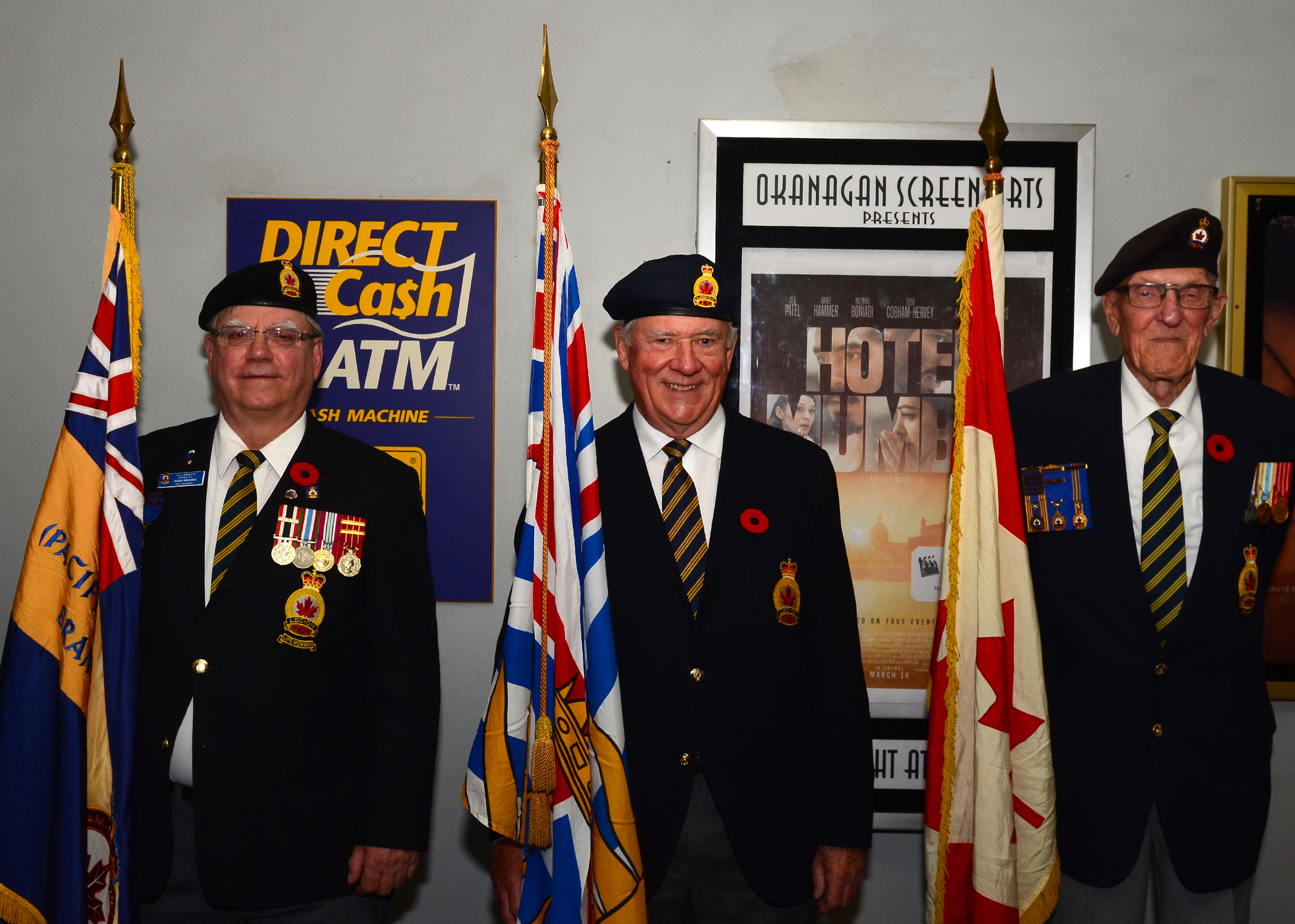 Royal Canadian Legion Vernon Branch Honour Guard in the Towne Cinema Lobby