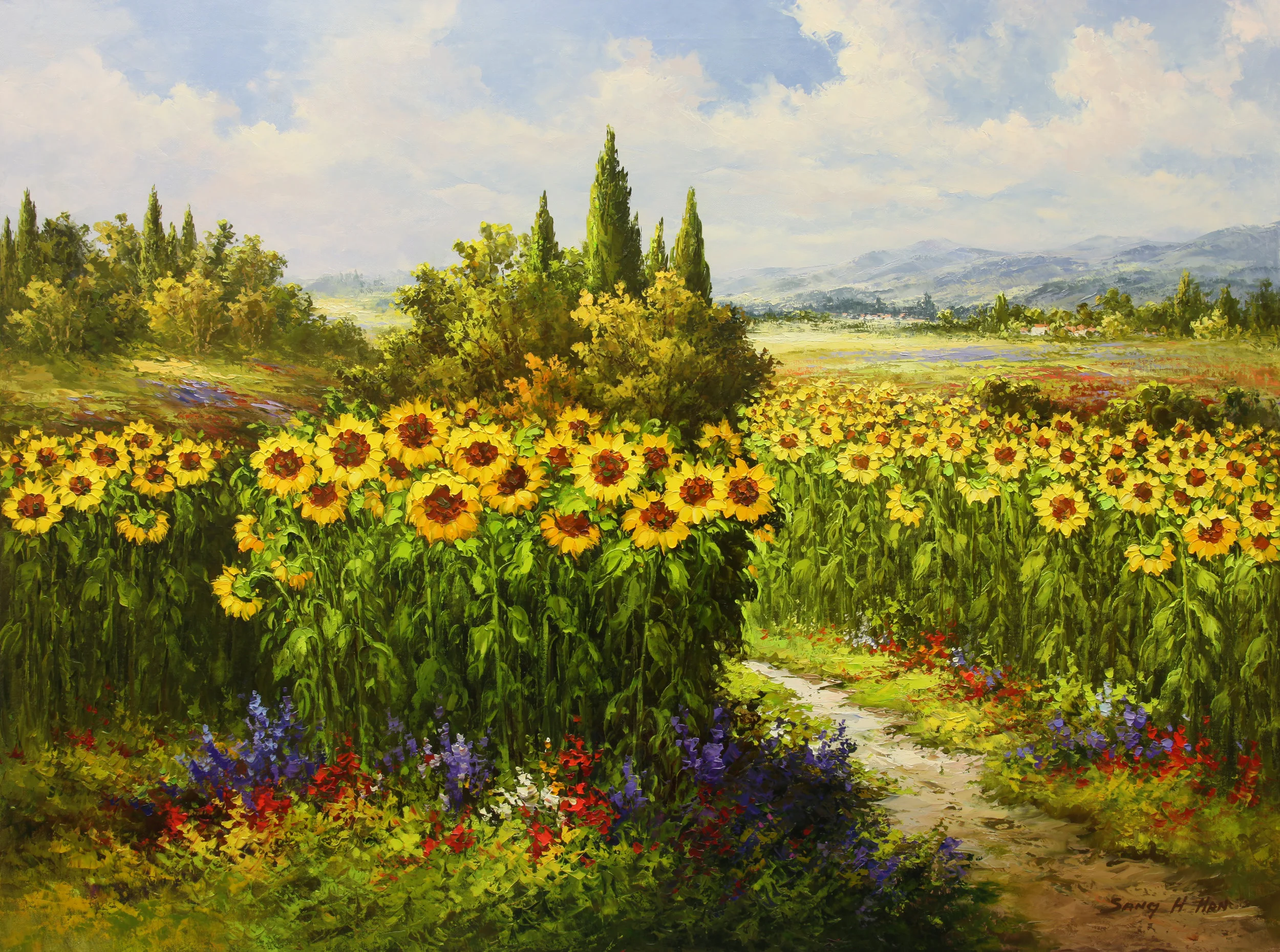 Sunflowers Along The Way IV
