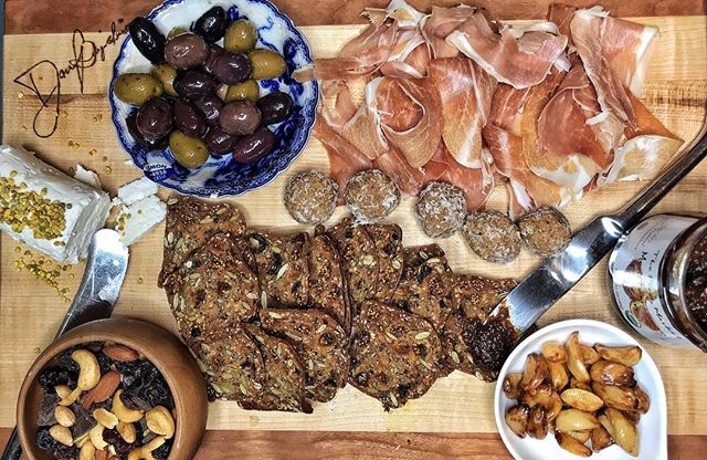 //As always, Puttin’ the ‘CUTE’ in CharCUTEerie!! It’s Holiday party time and these are awesome to have ready to go when hosting! -
Whether I’m having a friend over or going to visit my friends for a chill night, I am always suggesting us to have a Charcuterie board with wine! 🍷 HELLO! It’s obviously the best and easiest spread you can eat! Finger foood!!! 👌🏻 I love eating with my hands- something tastes better about it 🤷🏼♀️🙋🏼♀️ But seriously, I love putting together these boards with a variety sweet, salty, creamy, spicy and crunchy 🤗 Everything in one bite! -
If you’re throwing a Holiday party and need a conversation starter piece, try the board! -
Here a few my fave things to get it started:
•3 types of cheese
•2 kinds of olives
•2-3 kinds of meats •2 kinds of crackers
•roasted garlic
•grapes
•Jam
•dark chocolate •Berries •mini pickles
#charcuterieboard #charcuterie #faves #olive #figs #fignolive #holidayparty #cheesespread #host #chef #personalchef #foodie #foodphotography #foods #foodstagram #food52 #wholefoods #sweet #salty #fingerfood #winelover #winenight #foodforthought #eat #enjoylife