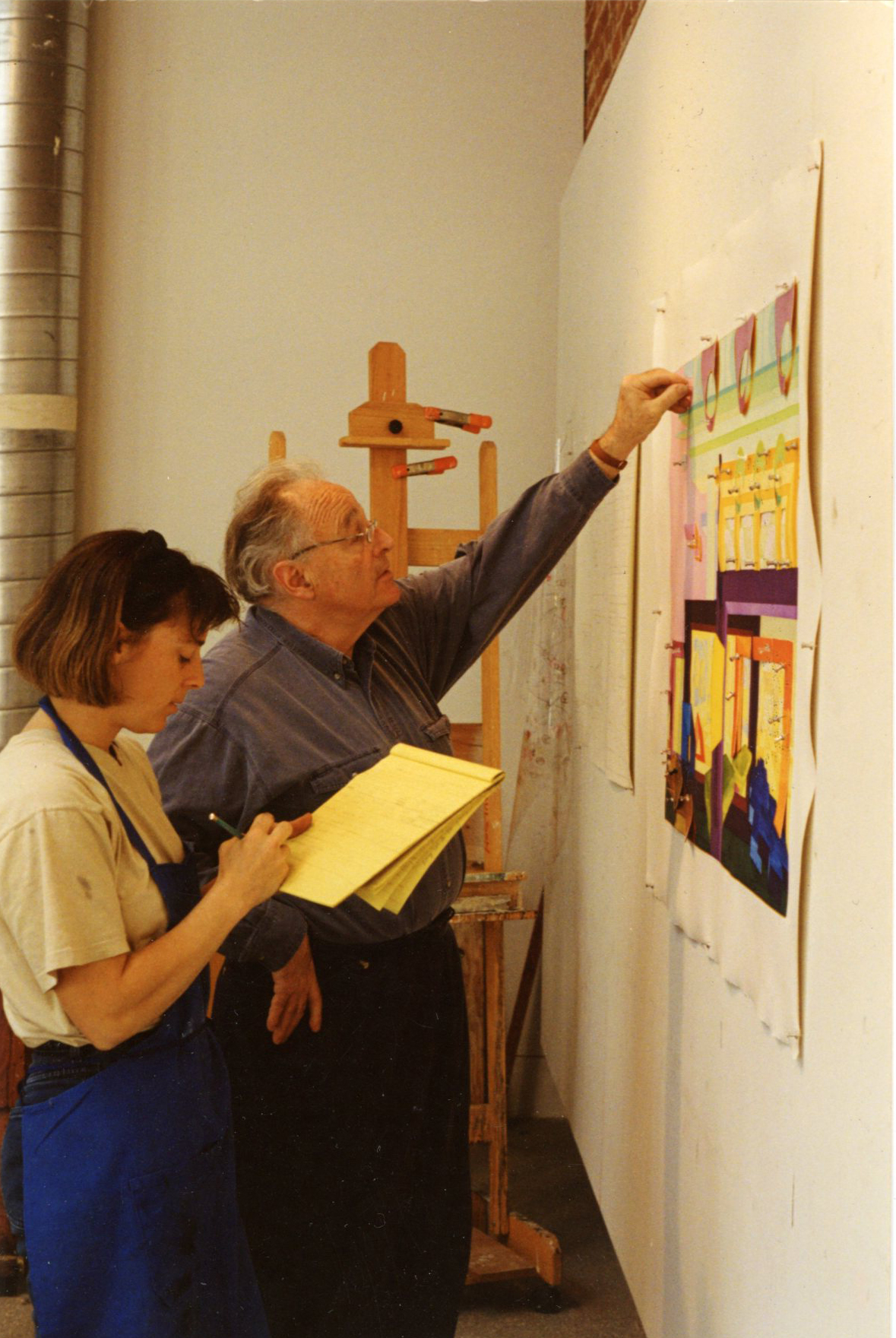 Renee Bott works with Al Held on Embarcadero, 1994