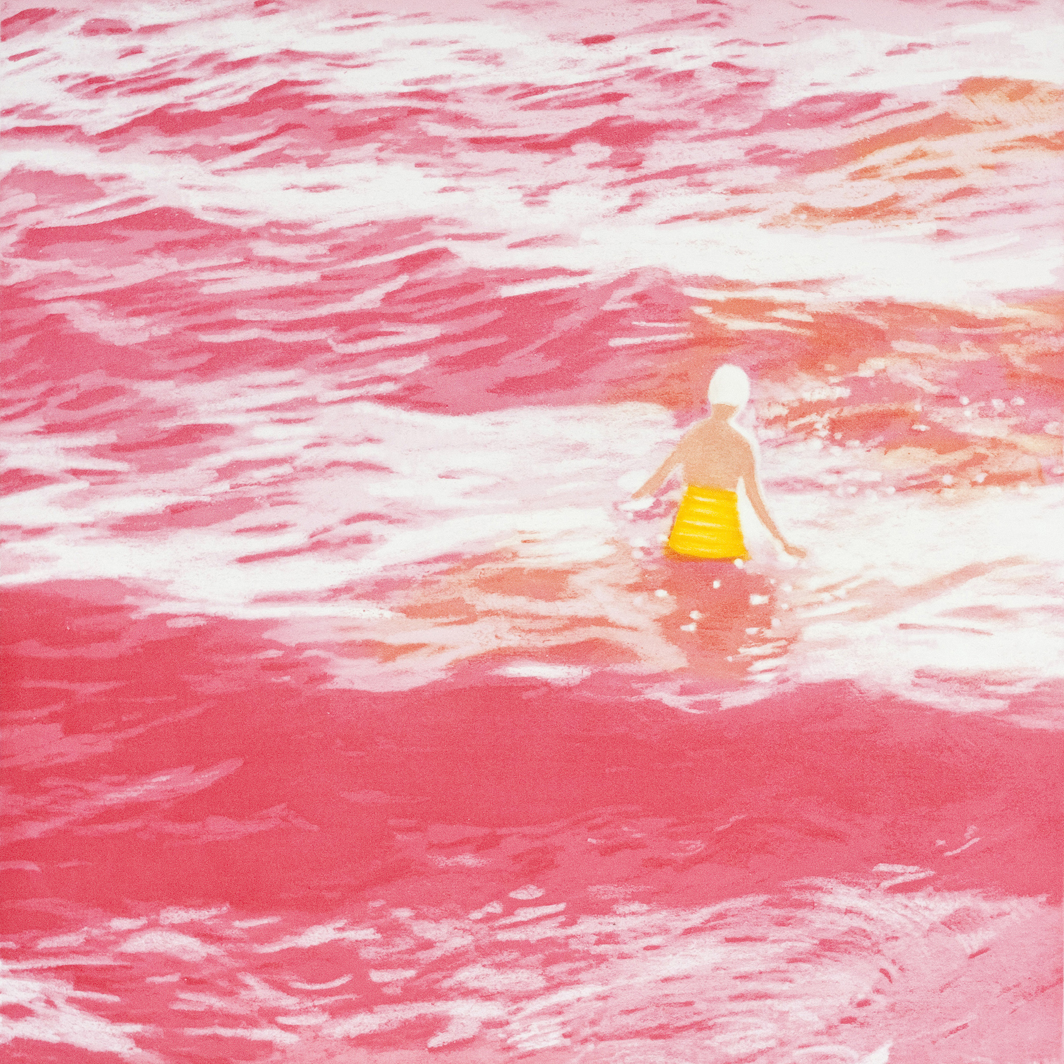 Wading II (Pink), 2012, Direct to plate photogravure and aquatint, 31½" x 31½", Edition of 50