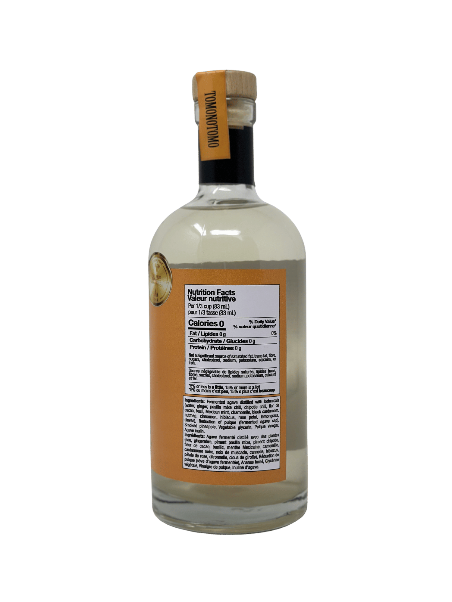 Tomonotomo TOBALÁ bottle nutrition facts  ingredients
