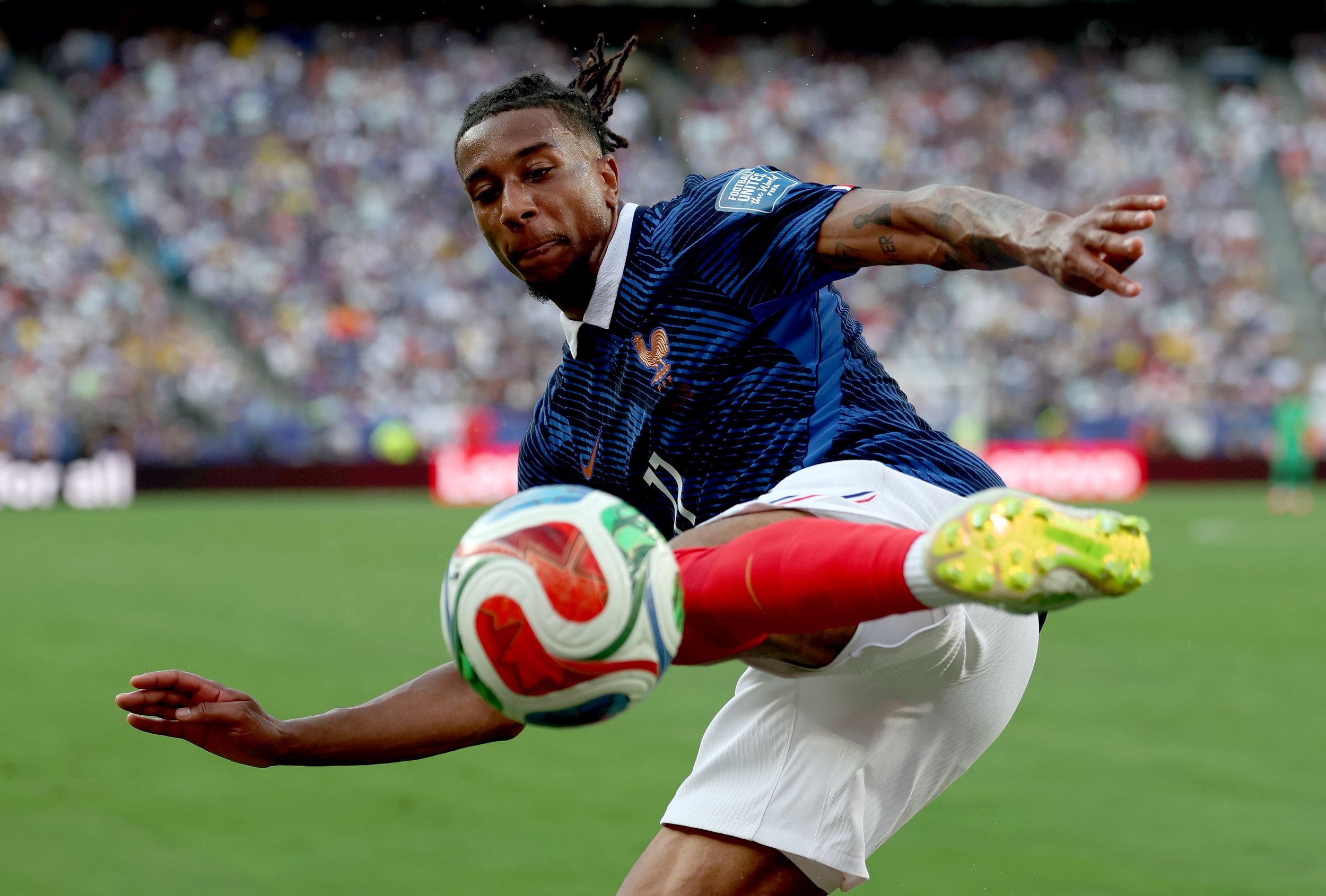  Michael Olise of France in action during the FIFA World Cup 2026 Round of 32 match France against Sweden, in New Jersey, USA, 30 June 2026. 