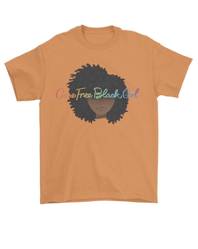 CareFreeBlackGirl Full Logo  Kids Tee 