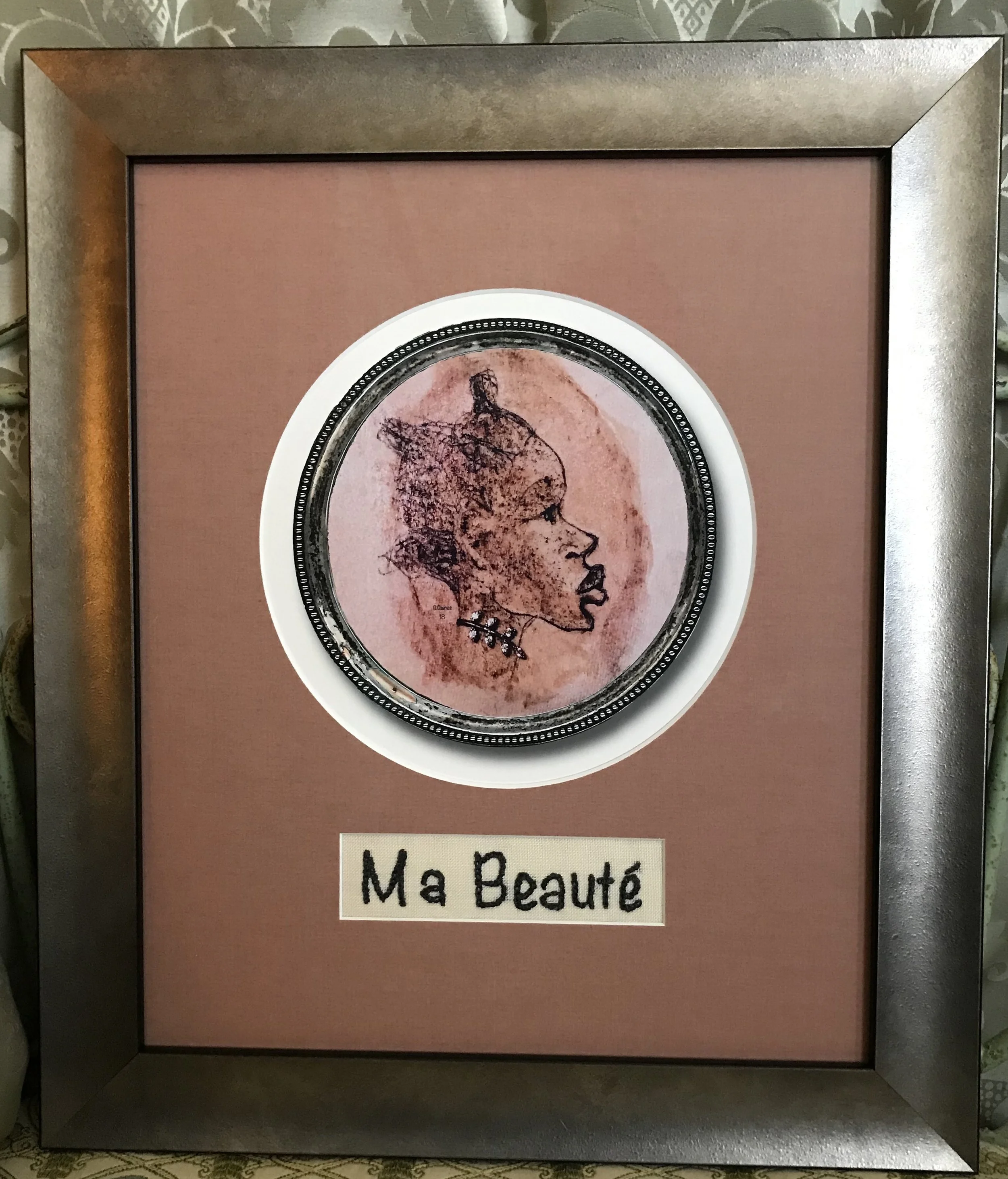   “Ma Beauté”   Needlepoint words  18x21   She Raised Words Collection  